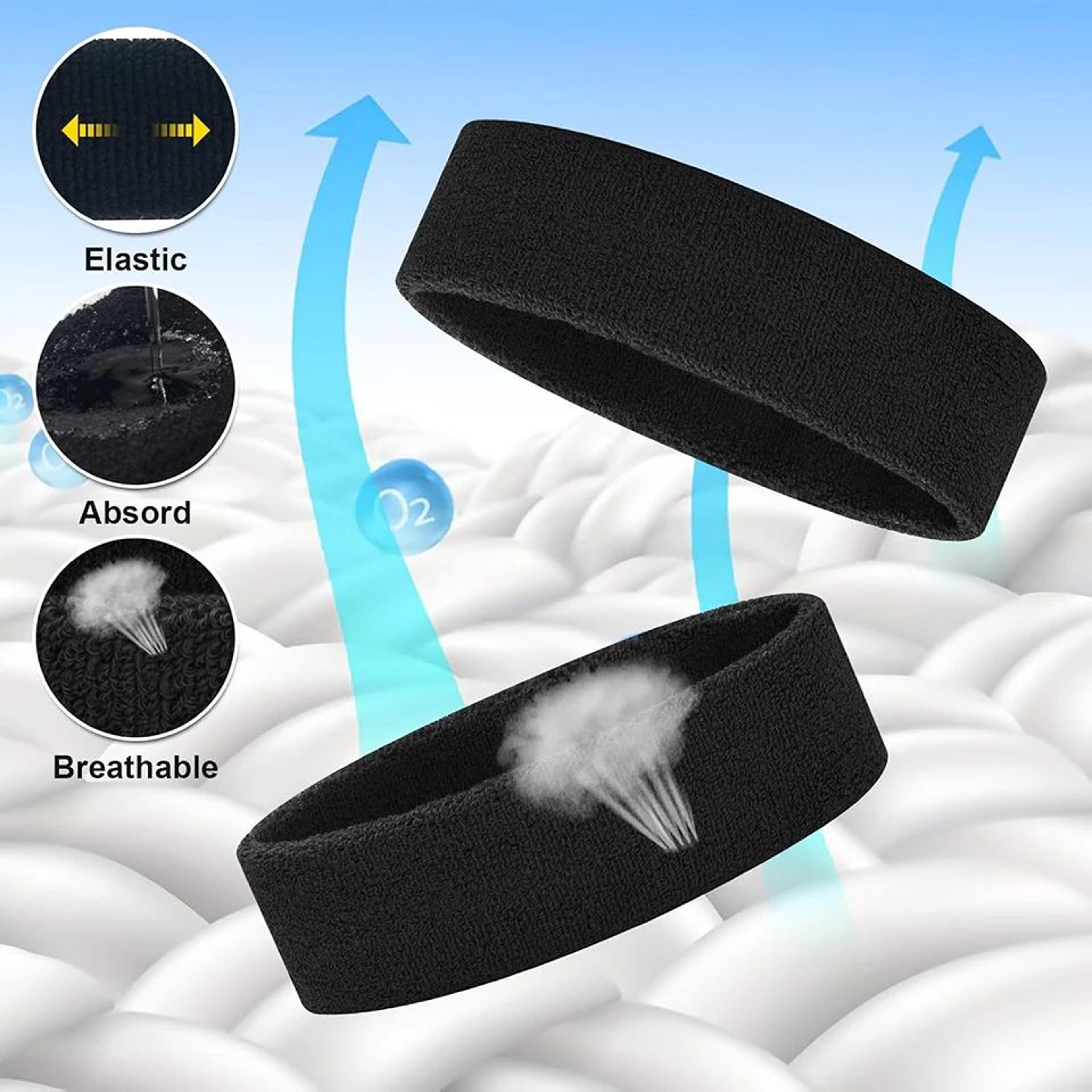 Sports Headbands  Cotton Sweat Headband Moisture Wicking Athletic Headband For Running Tennis  Gym 1