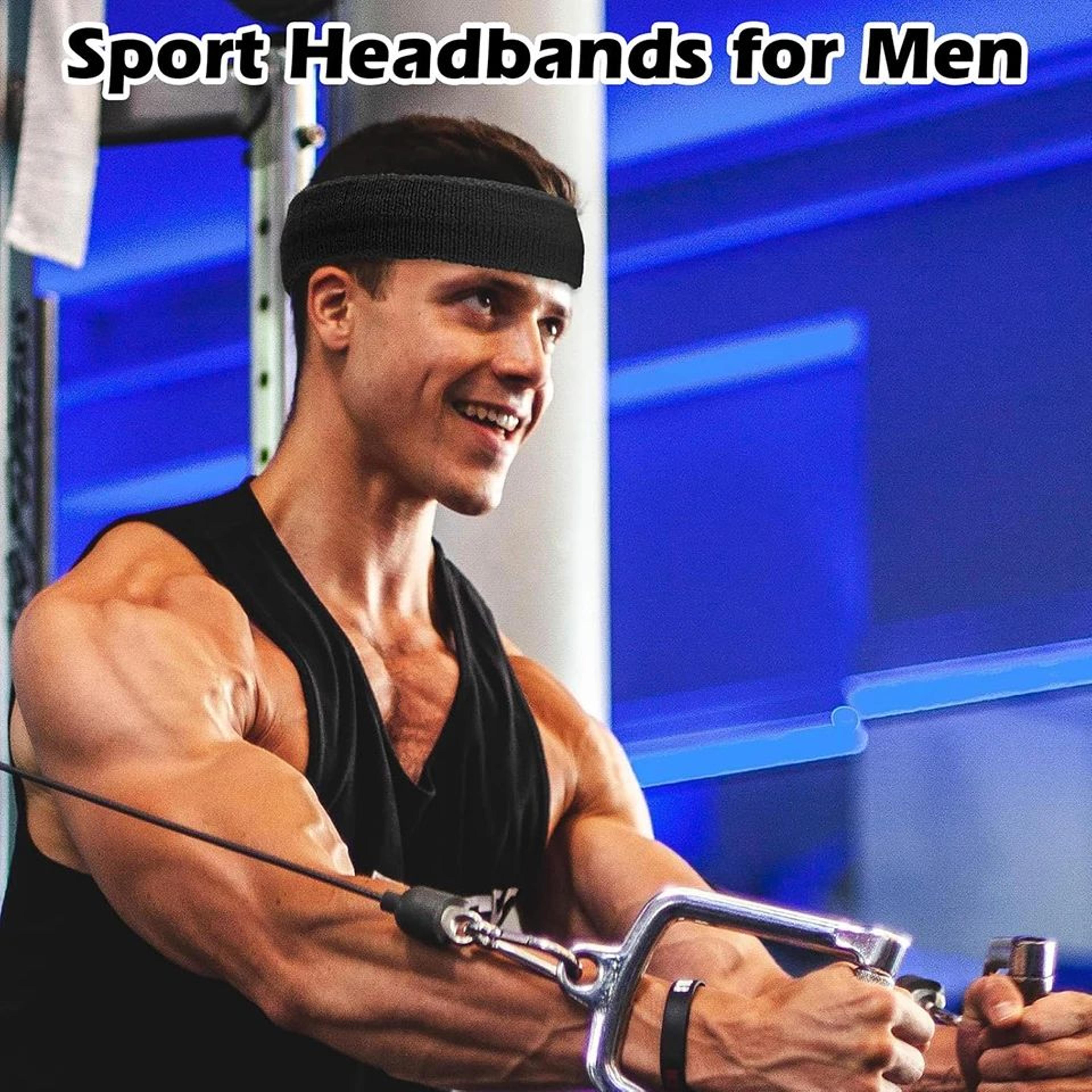 Sports Headbands  Cotton Sweat Headband Moisture Wicking Athletic Headband For Running Tennis  Gym 3