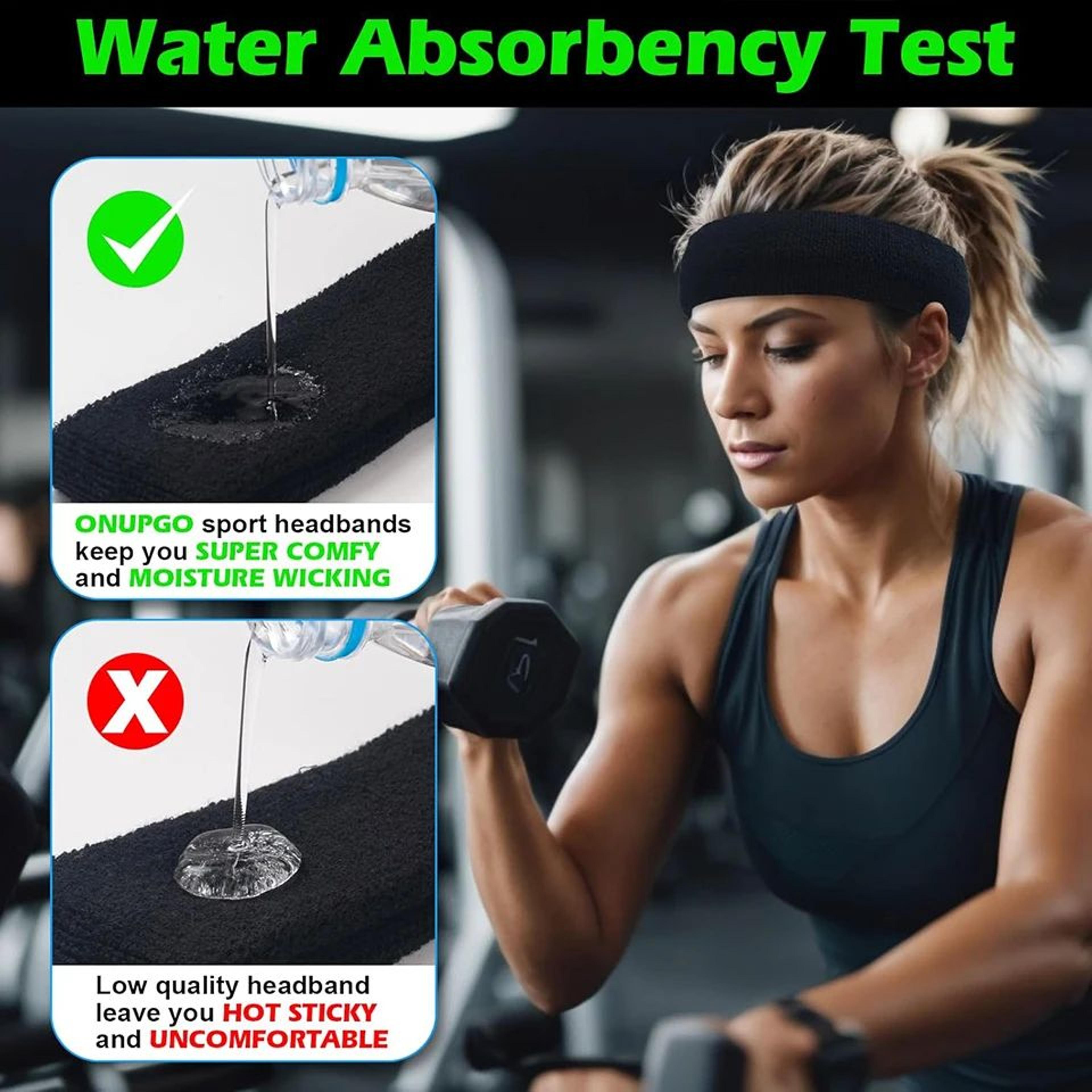 Sports Headbands  Cotton Sweat Headband Moisture Wicking Athletic Headband For Running Tennis  Gym 4