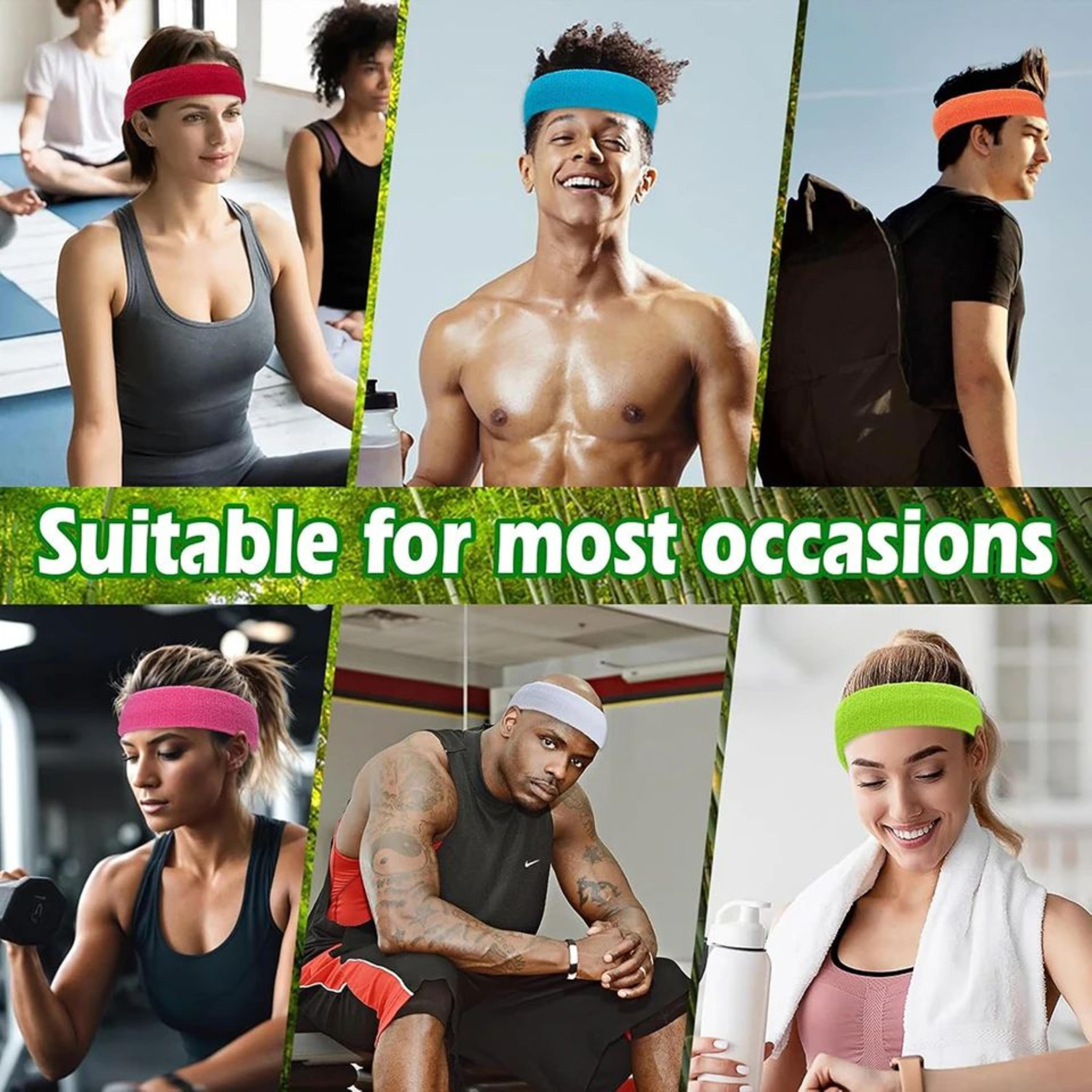 Sports Headbands  Cotton Sweat Headband Moisture Wicking Athletic Headband For Running Tennis  Gym 5