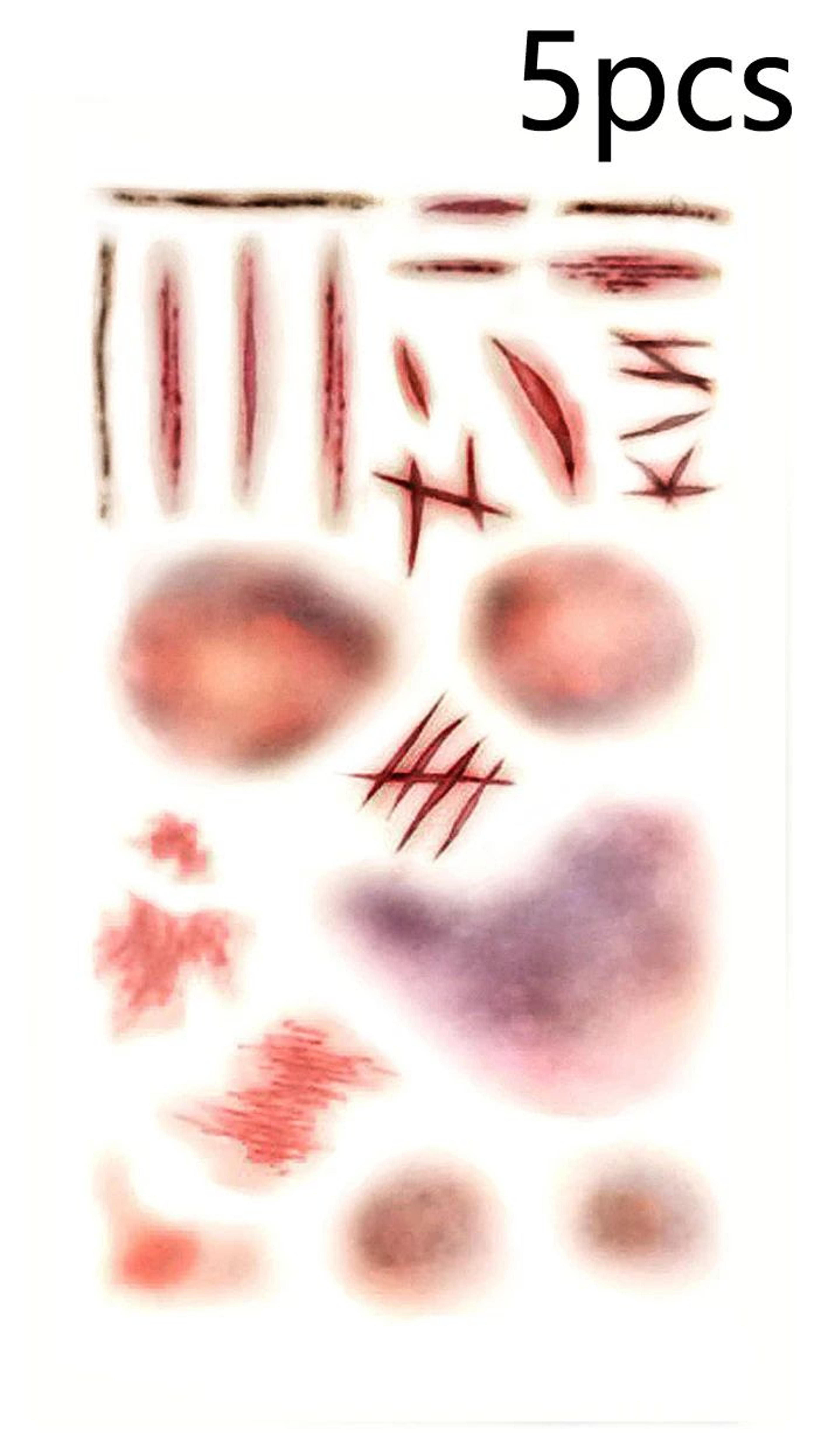 510pcs Halloween Scar Temporary Tattoo Stickers  Waterproof Fake Blood Wound Tattoos For Cosplay  P 8