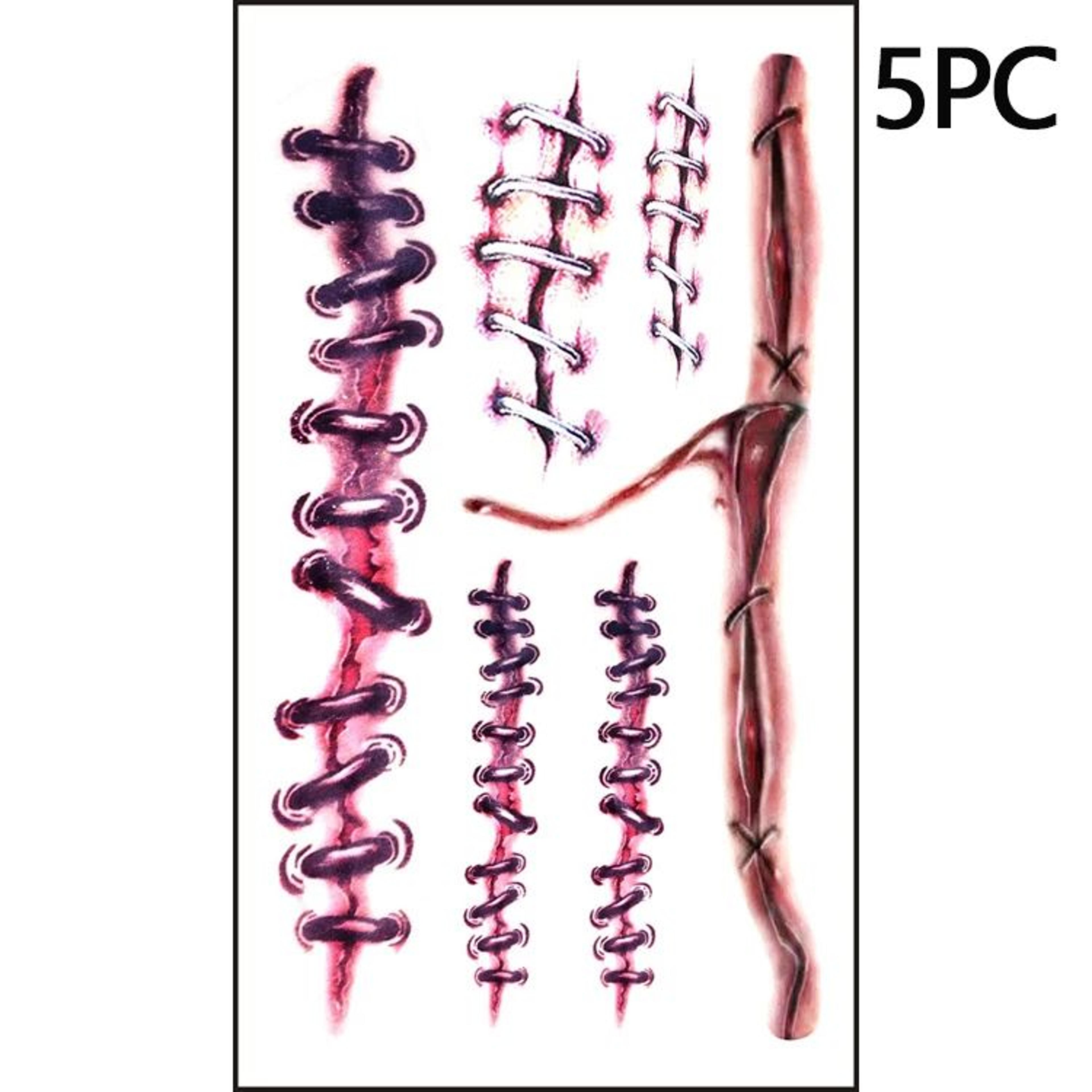 510pcs Halloween Scar Temporary Tattoo Stickers  Waterproof Fake Blood Wound Tattoos For Cosplay  P 10