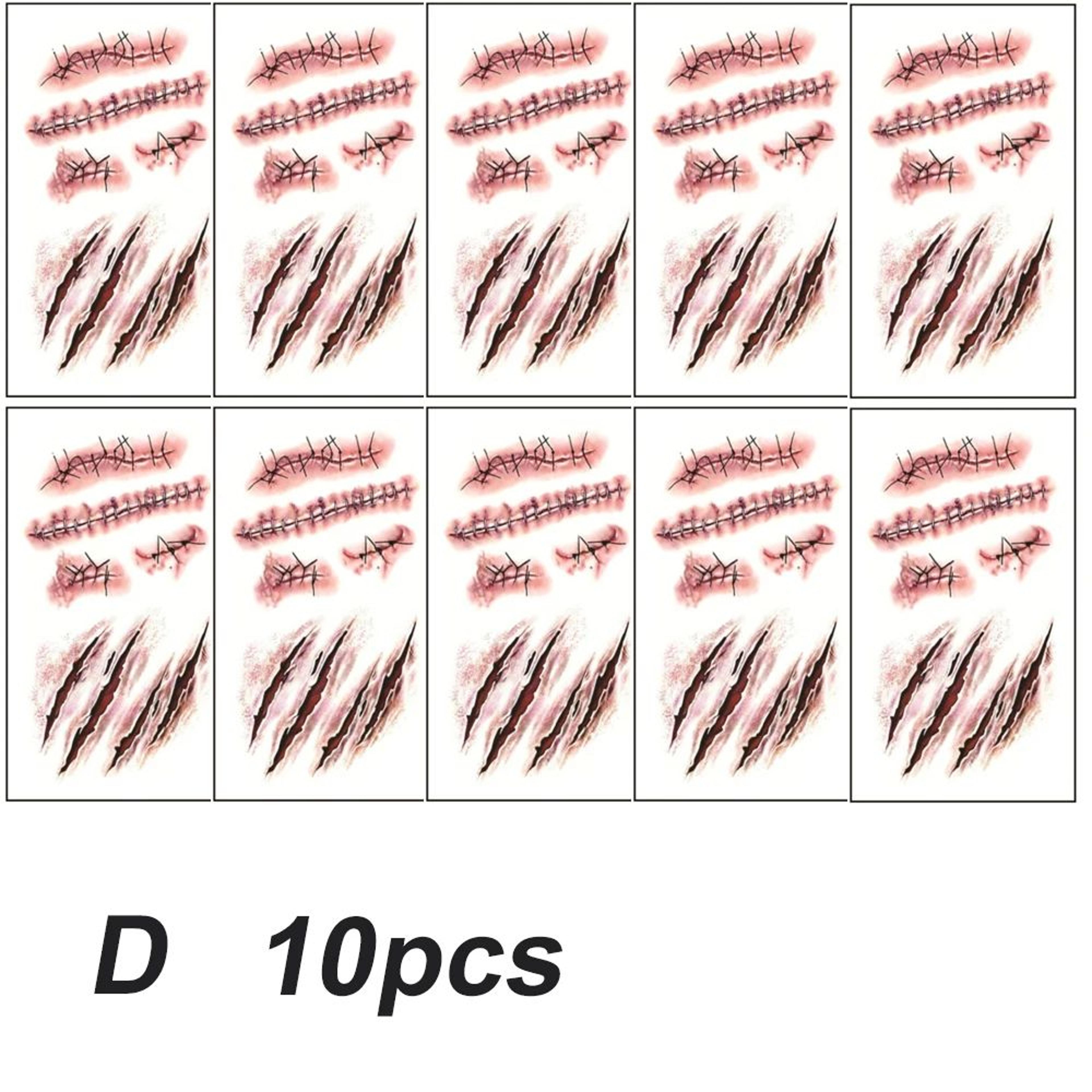 510pcs Halloween Scar Temporary Tattoo Stickers  Waterproof Fake Blood Wound Tattoos For Cosplay  P 15