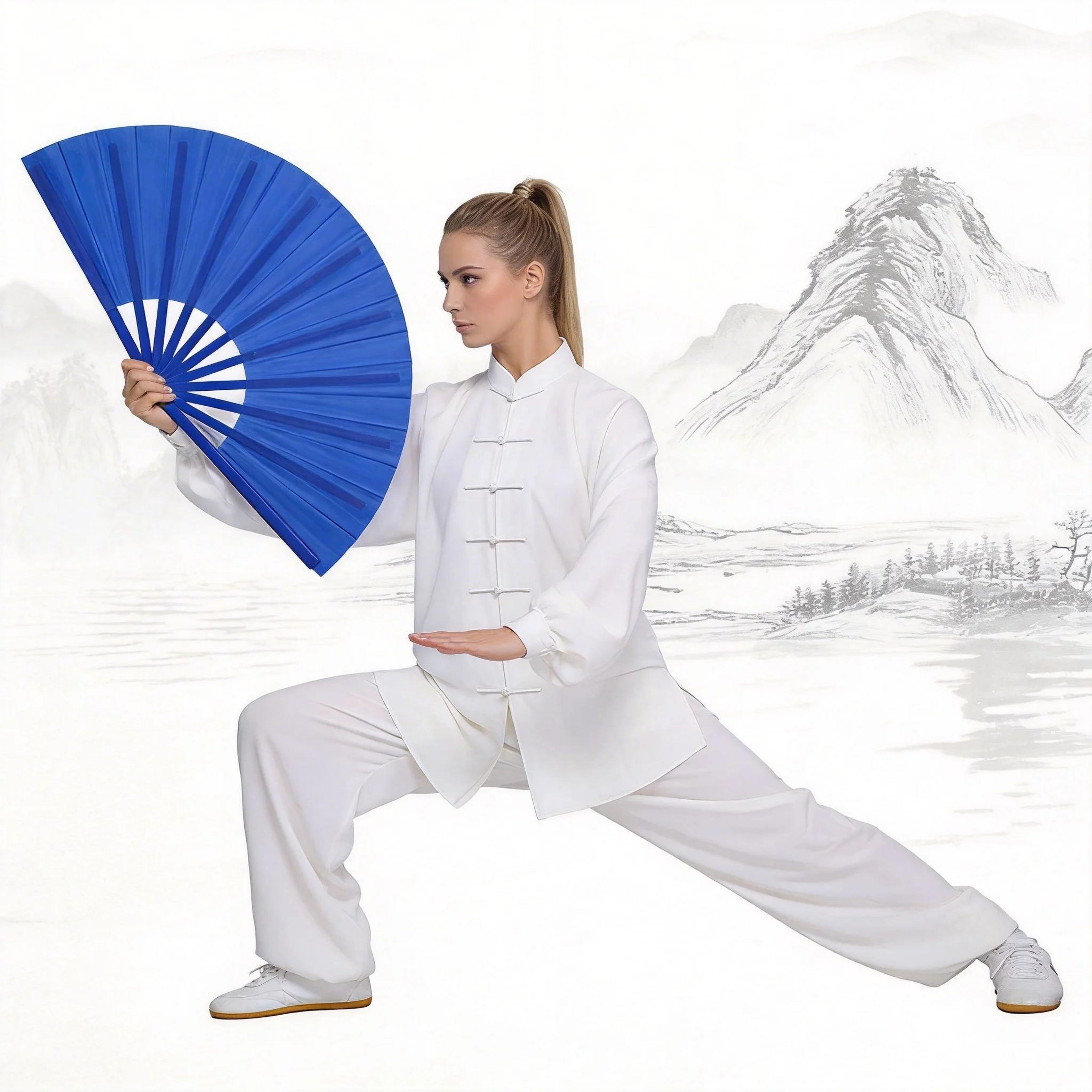 Chinese Tai Chi Kung Fu Folding Fan  10 Style Martial Arts Dance Performance Hand Fan With Plastic  2