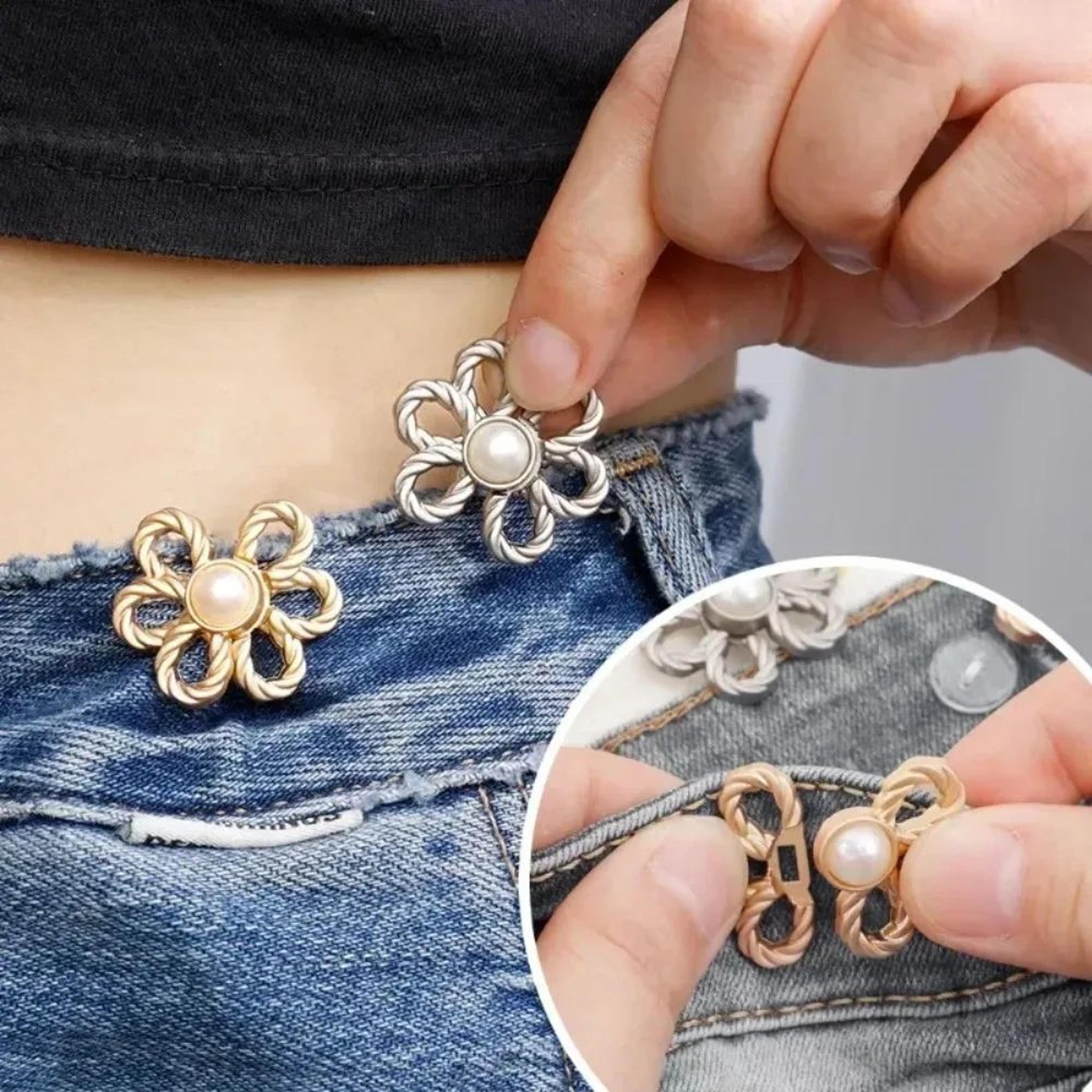 DIY Adjustable Waist Tightening Button  NoSew Detachable Pants Waist Buckle For Jeans Skirts  Trous 1