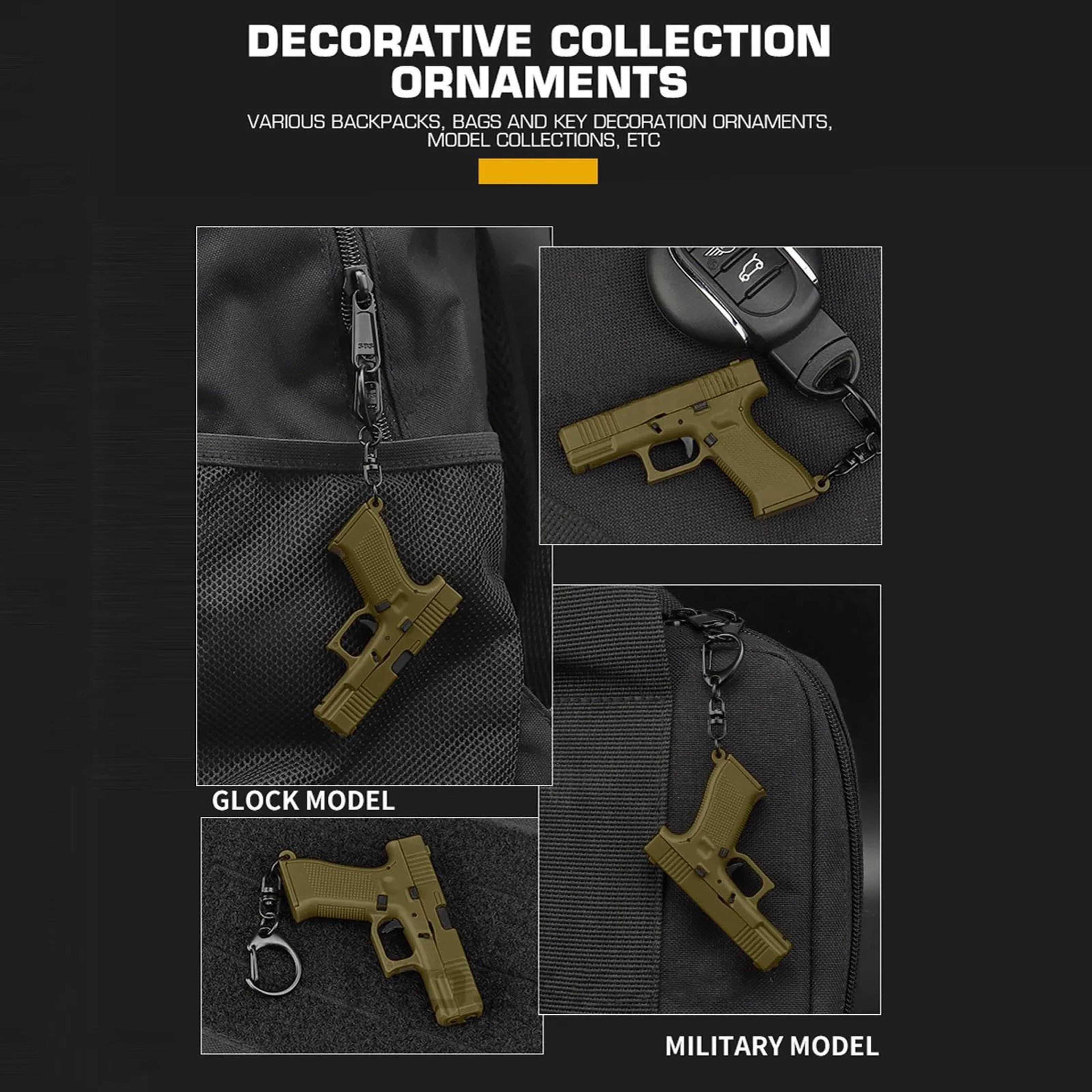 Mini Tactical PistolShaped Keychain  Detachable G45Style Model Keyring Portable Bag  Key Decoration 1