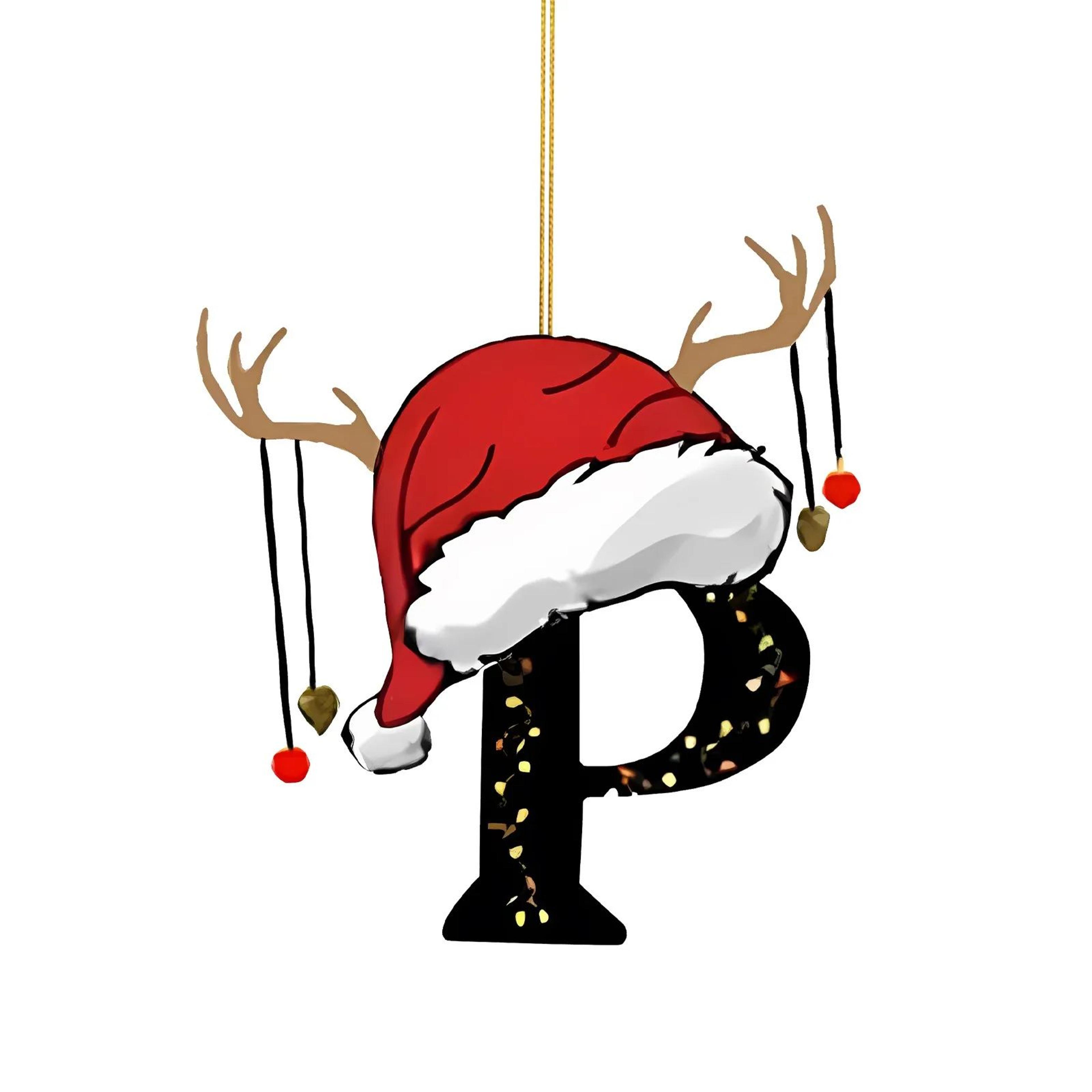Christmas Letter Ornament  26 Alphabet Initial Pendants For Christmas Tree Personalized Holiday  Ne 19