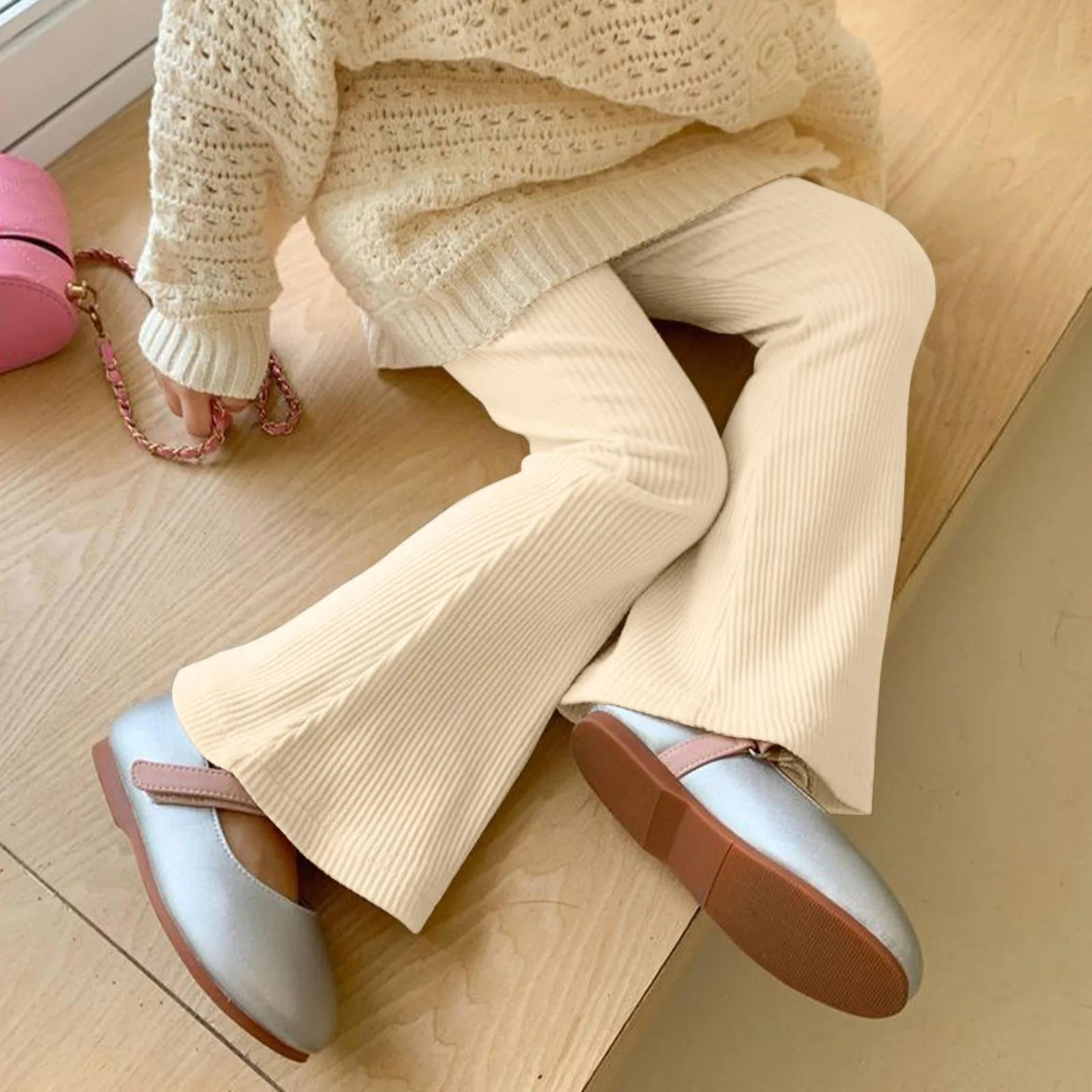 Girls Cotton Flare Leggings  High Waisted Bootcut Yoga Pants Kids Bell Bottom Stretch Casual Pants  2