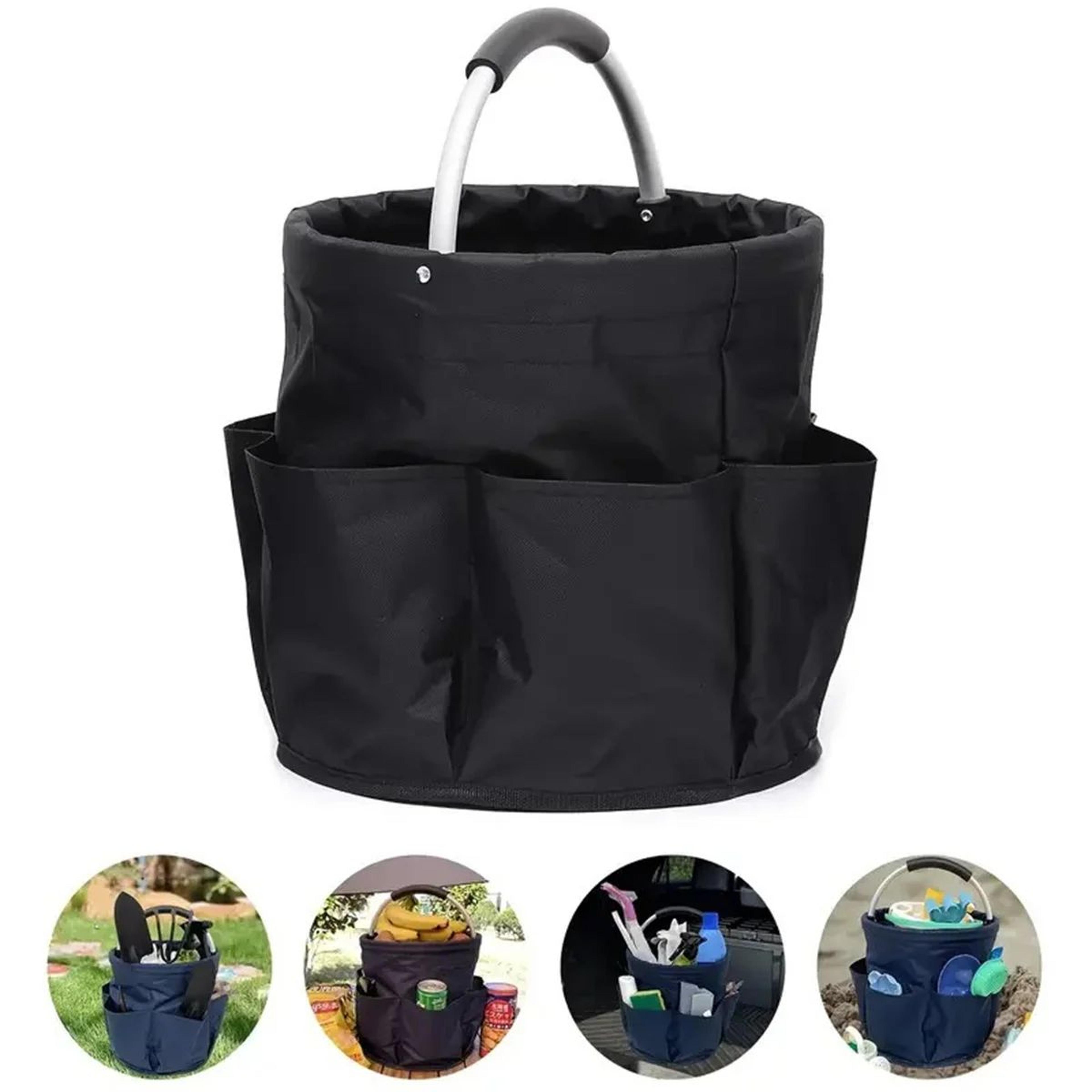 Portable Foldable Storage Basket  Fabric Picnic Garden Tool Travel Toiletry  Outdoor Hand Carry Org 4