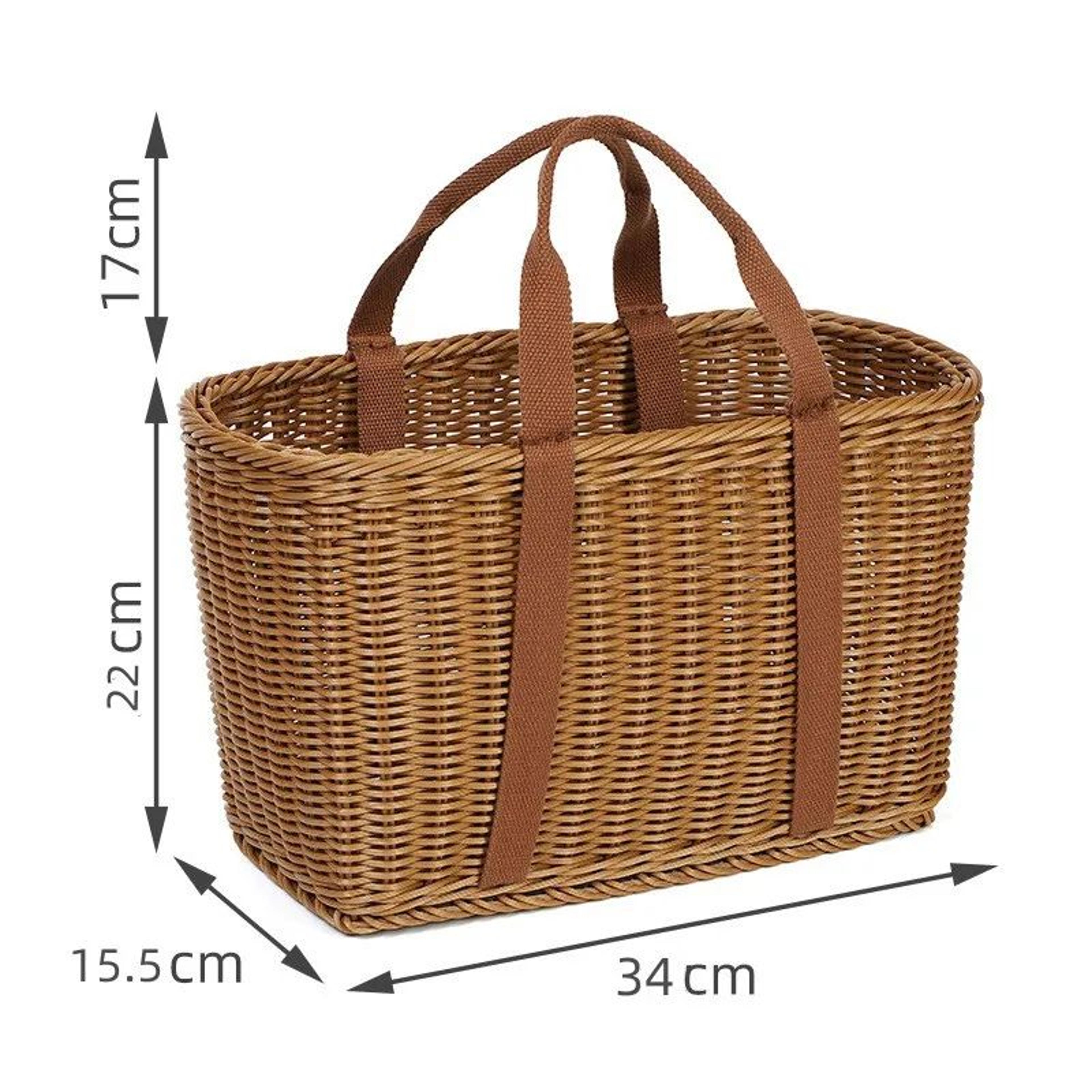 Large Handwoven Storage Basket  Plant Fiber  Plastic Lidded Organizer For Shelves Shopping Home  Ou 6
