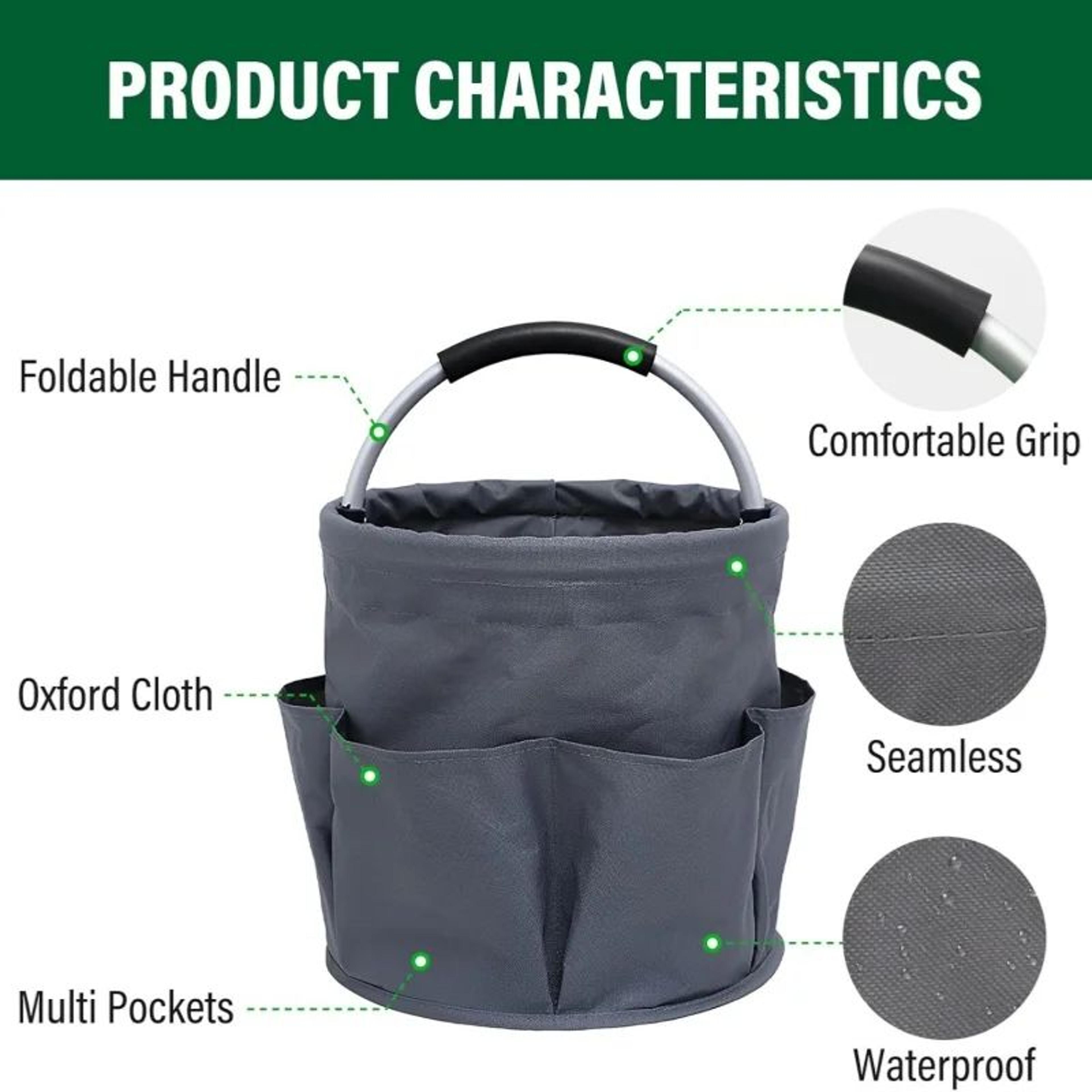 Portable Folding Outdoor Basket  NonWoven Fabric Drawstring Storage Carrier For Camping Picnic Beac 2