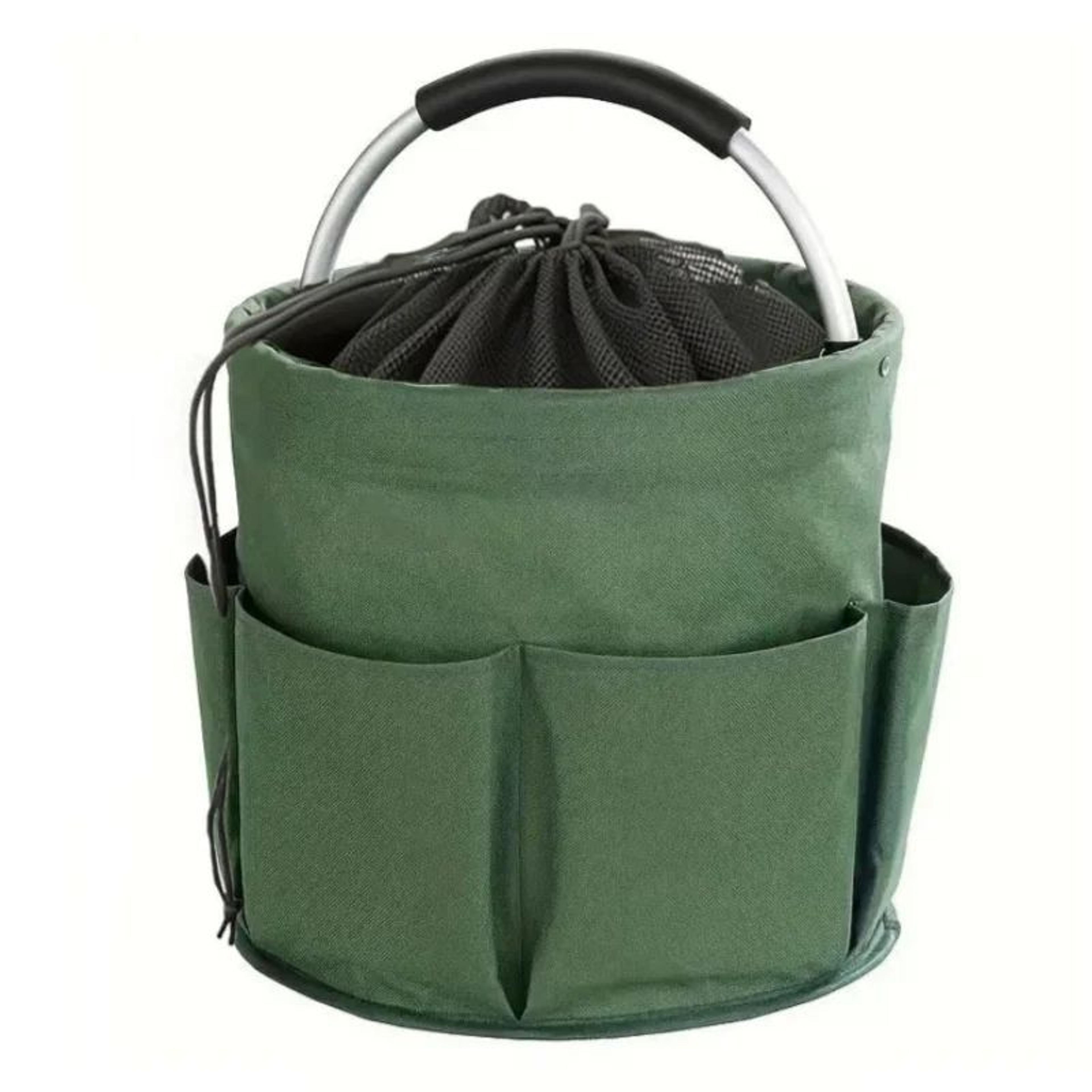 Portable Folding Outdoor Basket  NonWoven Fabric Drawstring Storage Carrier For Camping Picnic Beac 9