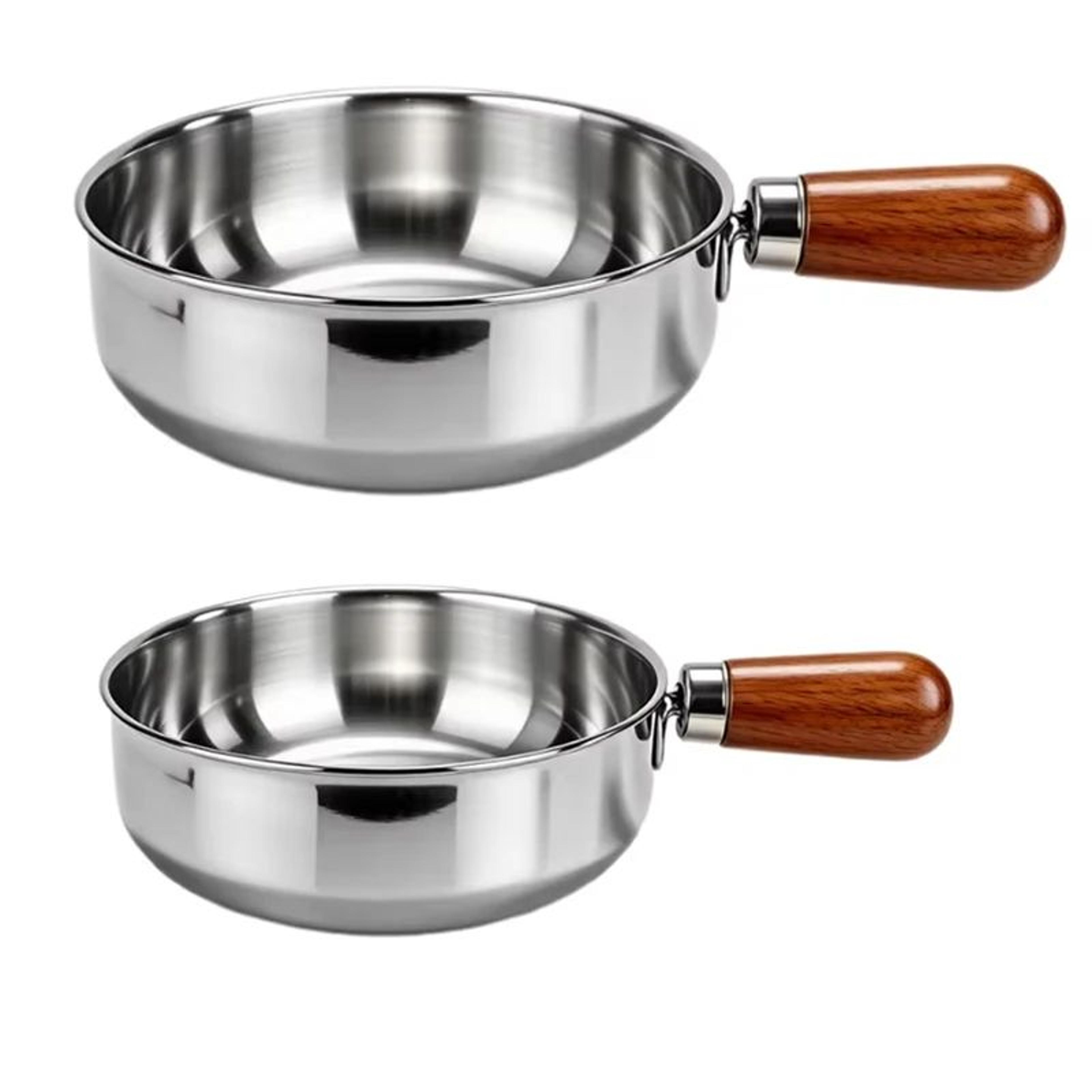 Stainless Steel Milk Pot  Induction Compatible Saucepan With HeatResistant Wooden Handle NonSlip Ba 1