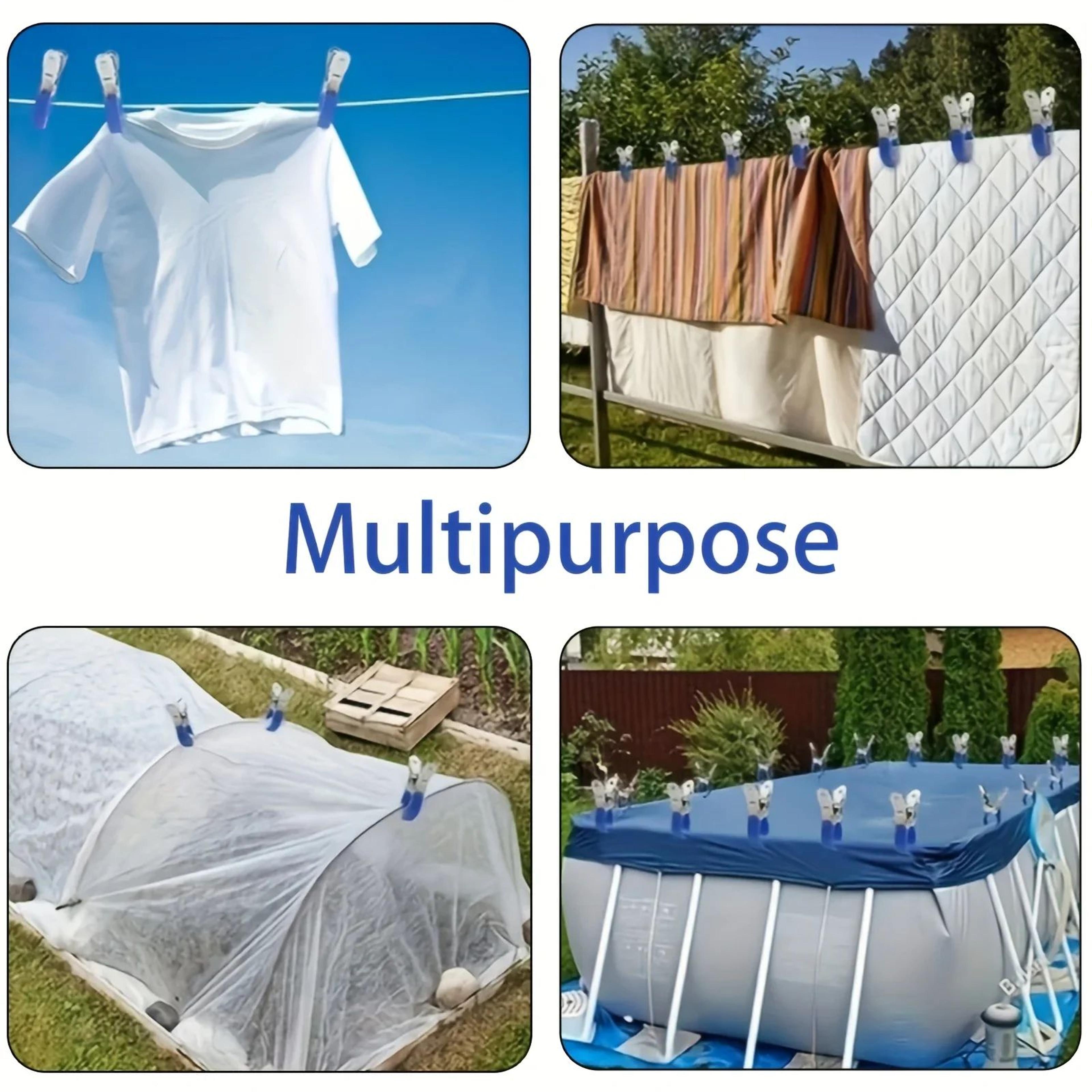 Heavy Duty Pool Cover Clips  Durable Stainless Steel Windproof Spring Clamps With Plastic Handles F 4