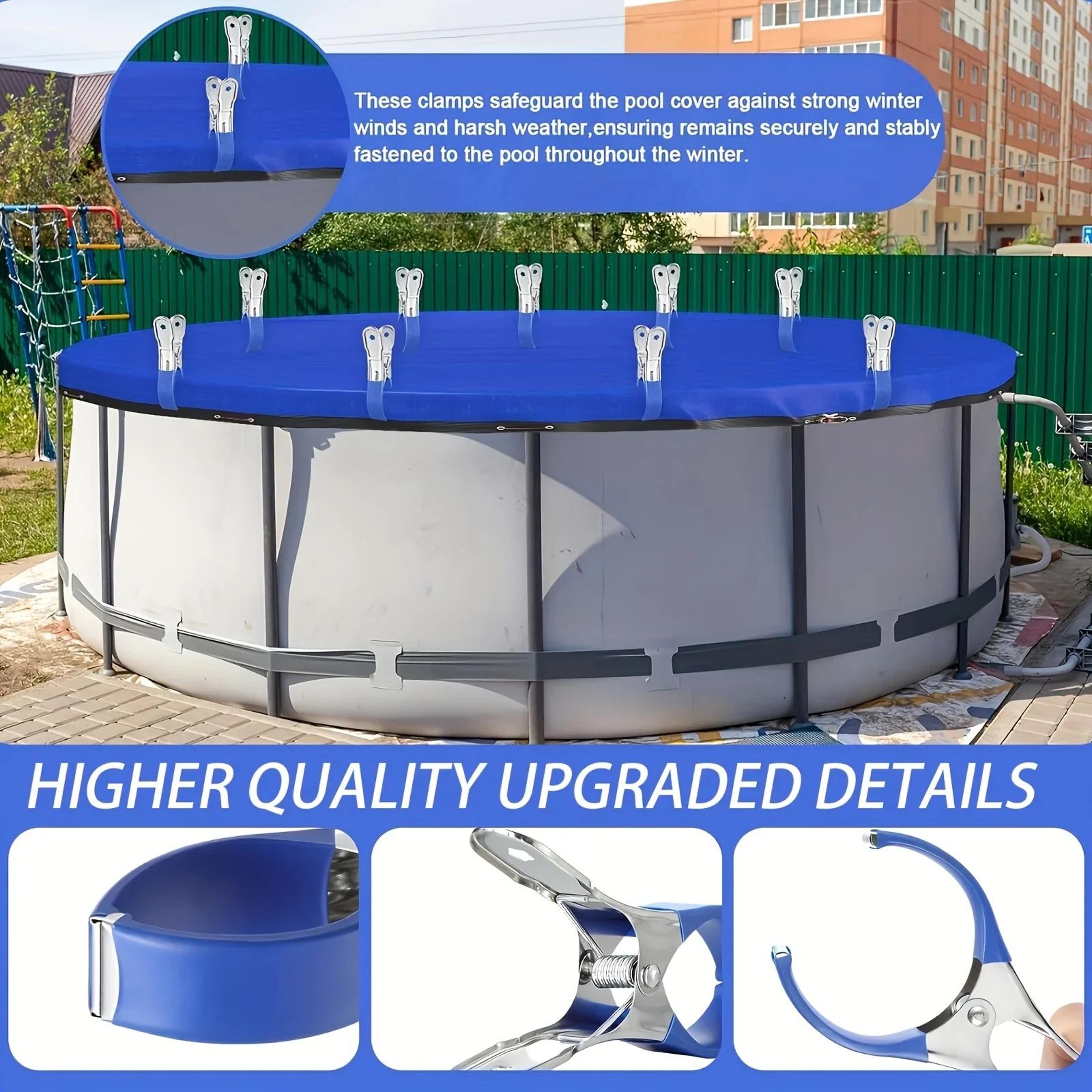 Heavy Duty Pool Cover Clips  Durable Stainless Steel Windproof Spring Clamps With Plastic Handles F 3