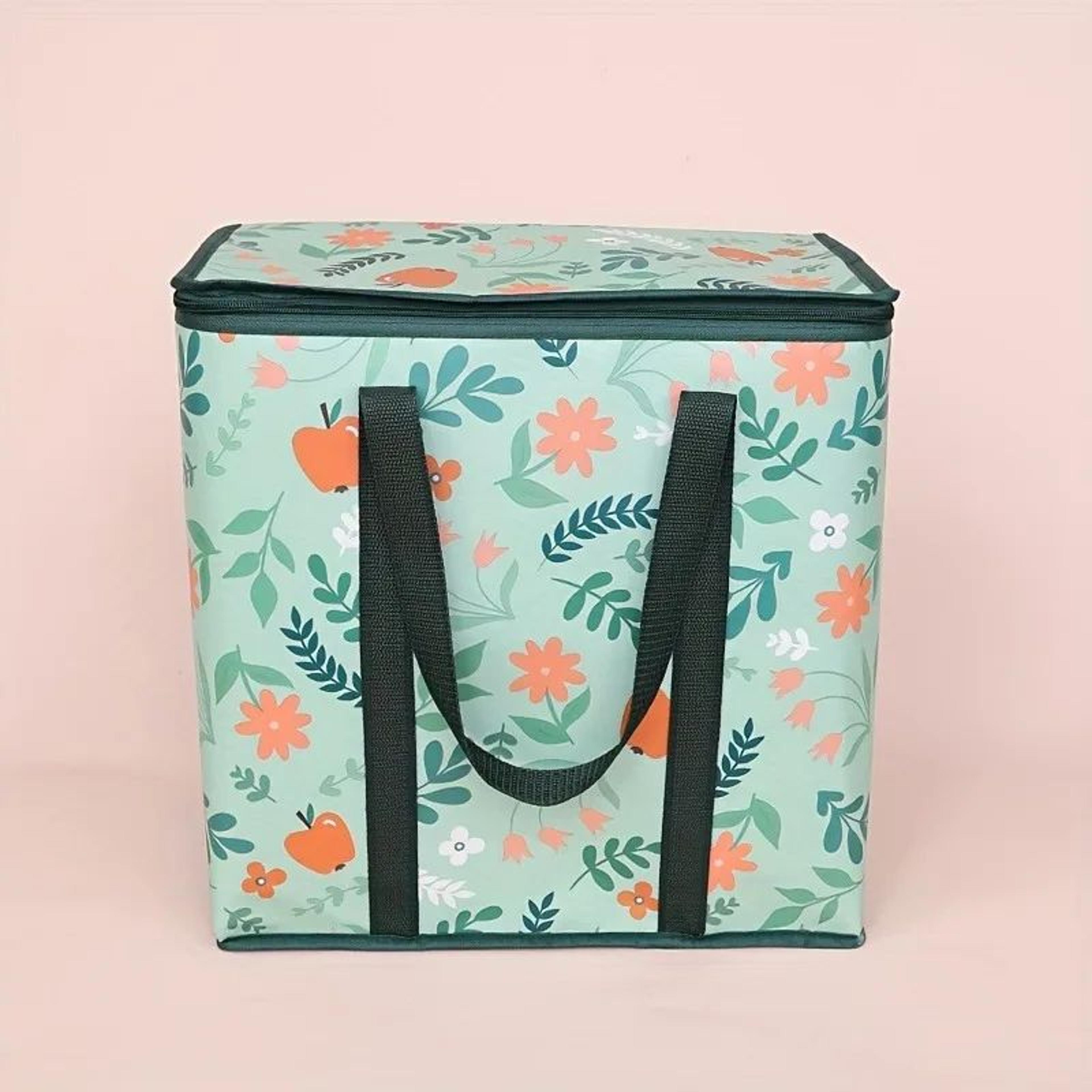Large Insulated Grocery Bag  Reusable NonWoven Hot  Cold Food Carrier With Zipper Top Pockets  Spac 6