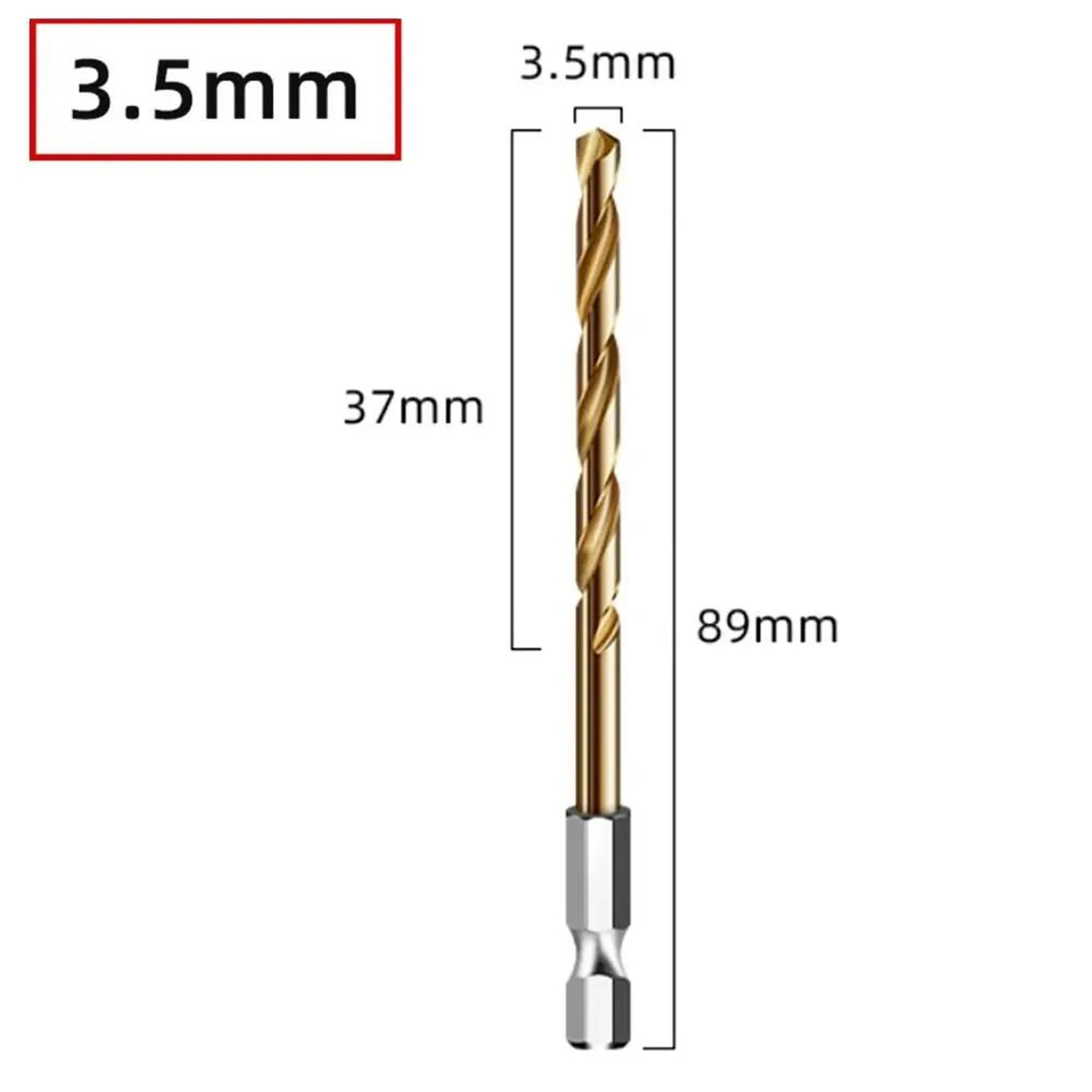 HSS Titanium Coated Twist Drill Bit  14 In Hex Shank Quick Change Power Tool For Wood Plastic Alumi 11