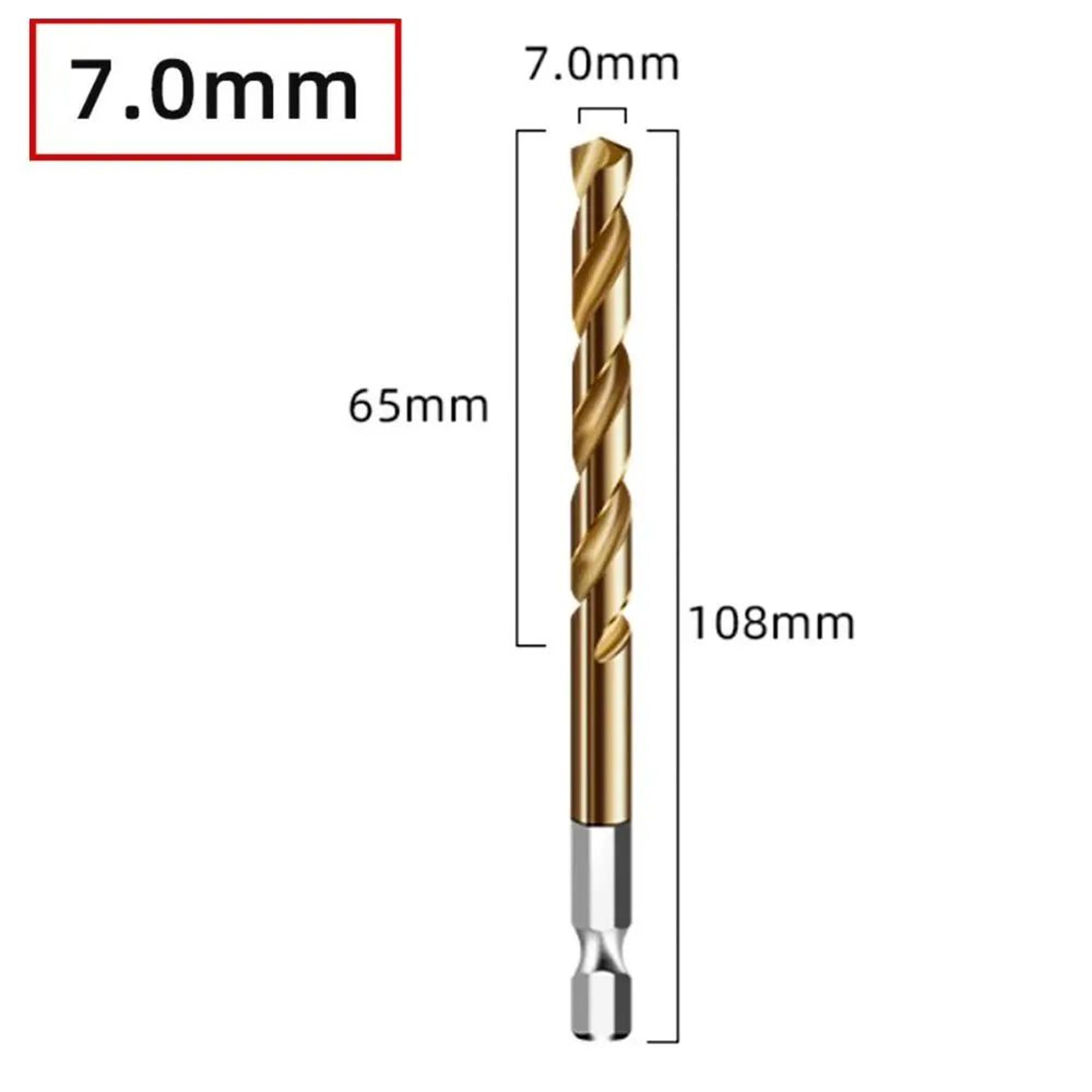 HSS Titanium Coated Twist Drill Bit  14 In Hex Shank Quick Change Power Tool For Wood Plastic Alumi 20