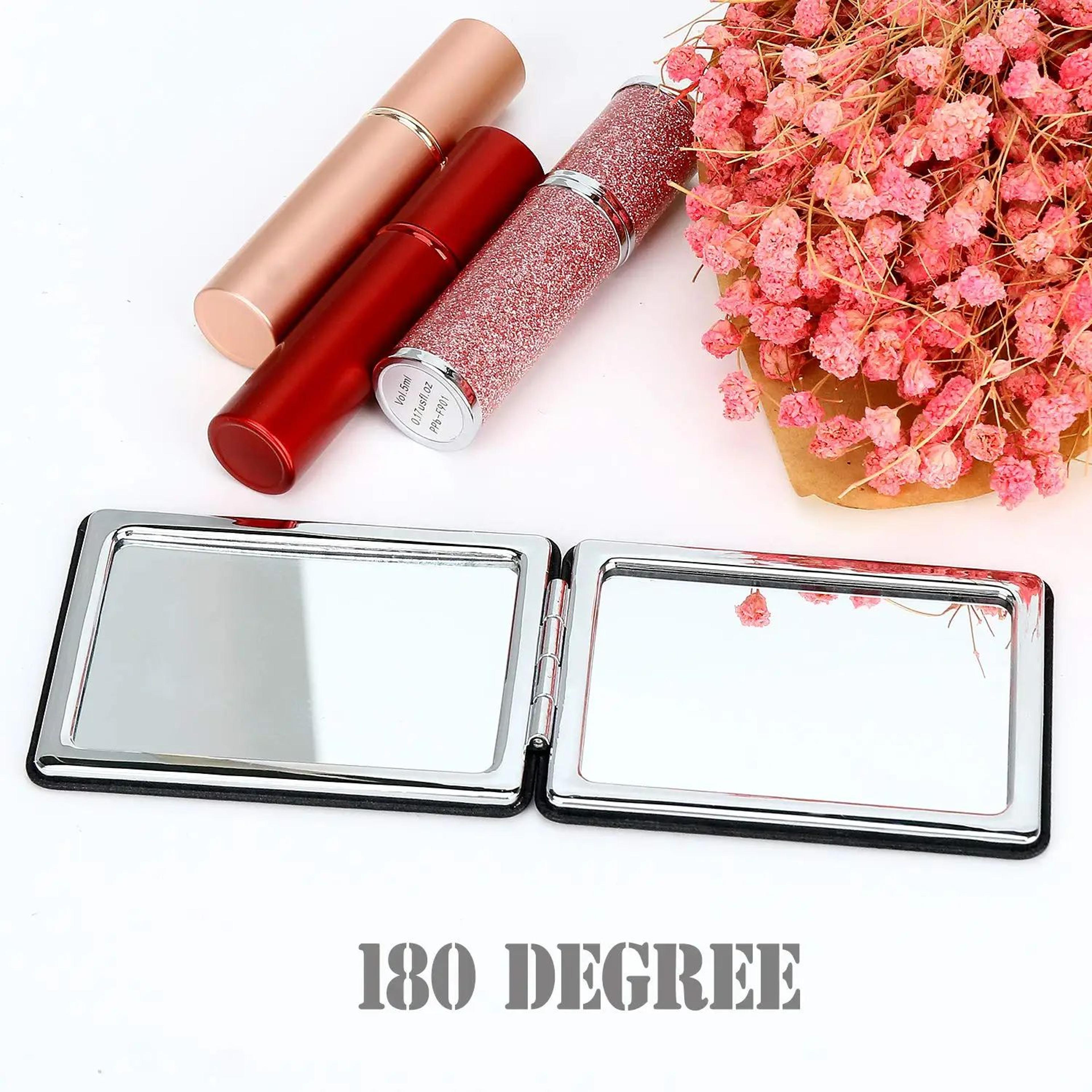 Compact DoubleSided Pocket Mirror  315 In Black Foldable Travel Vanity Mirror For Men Women Handbag 4