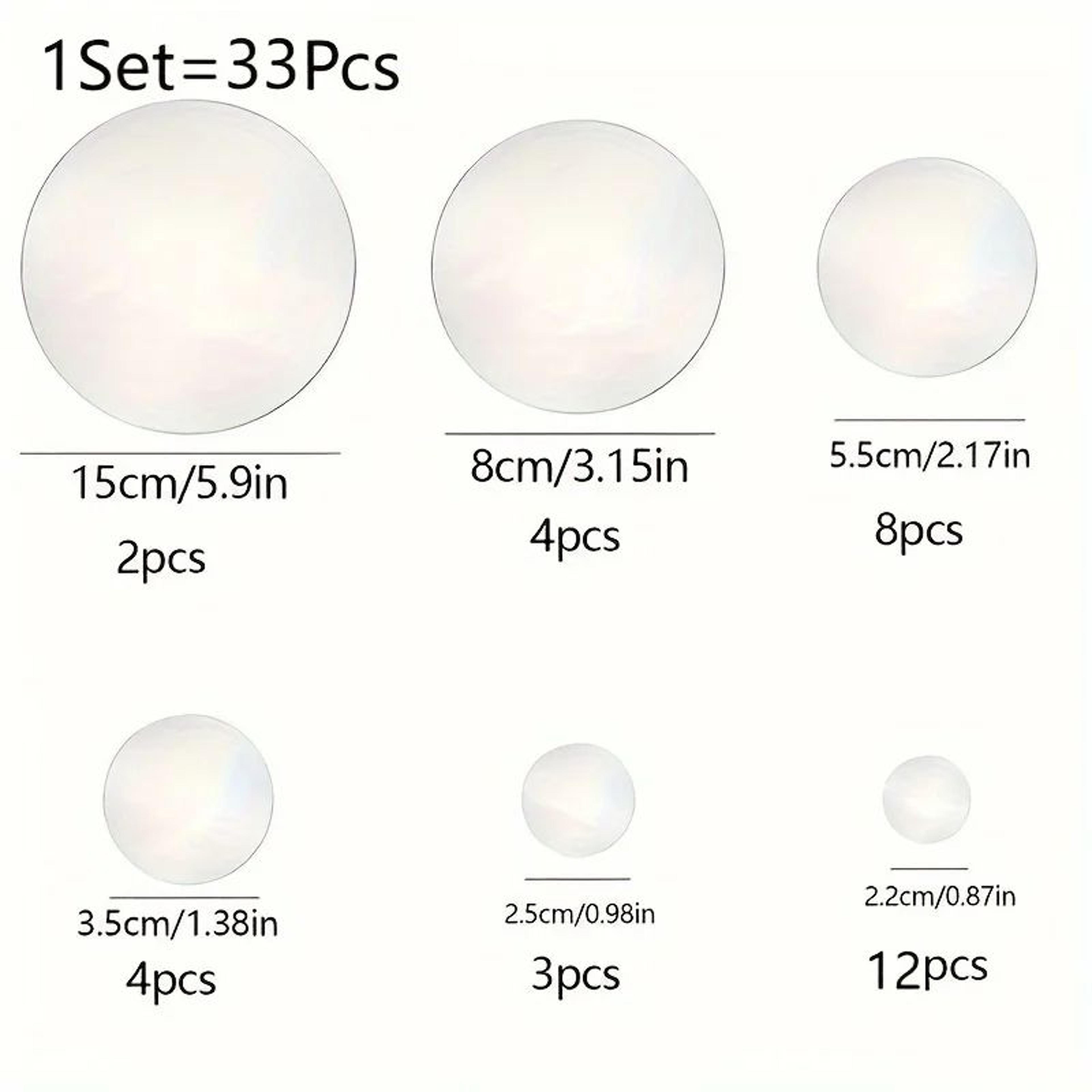 33pcs Round Acrylic Mirror Wall Decor  2D SelfAdhesive Cosmetic Mirror Tiles For Bedroom Bathroom   6