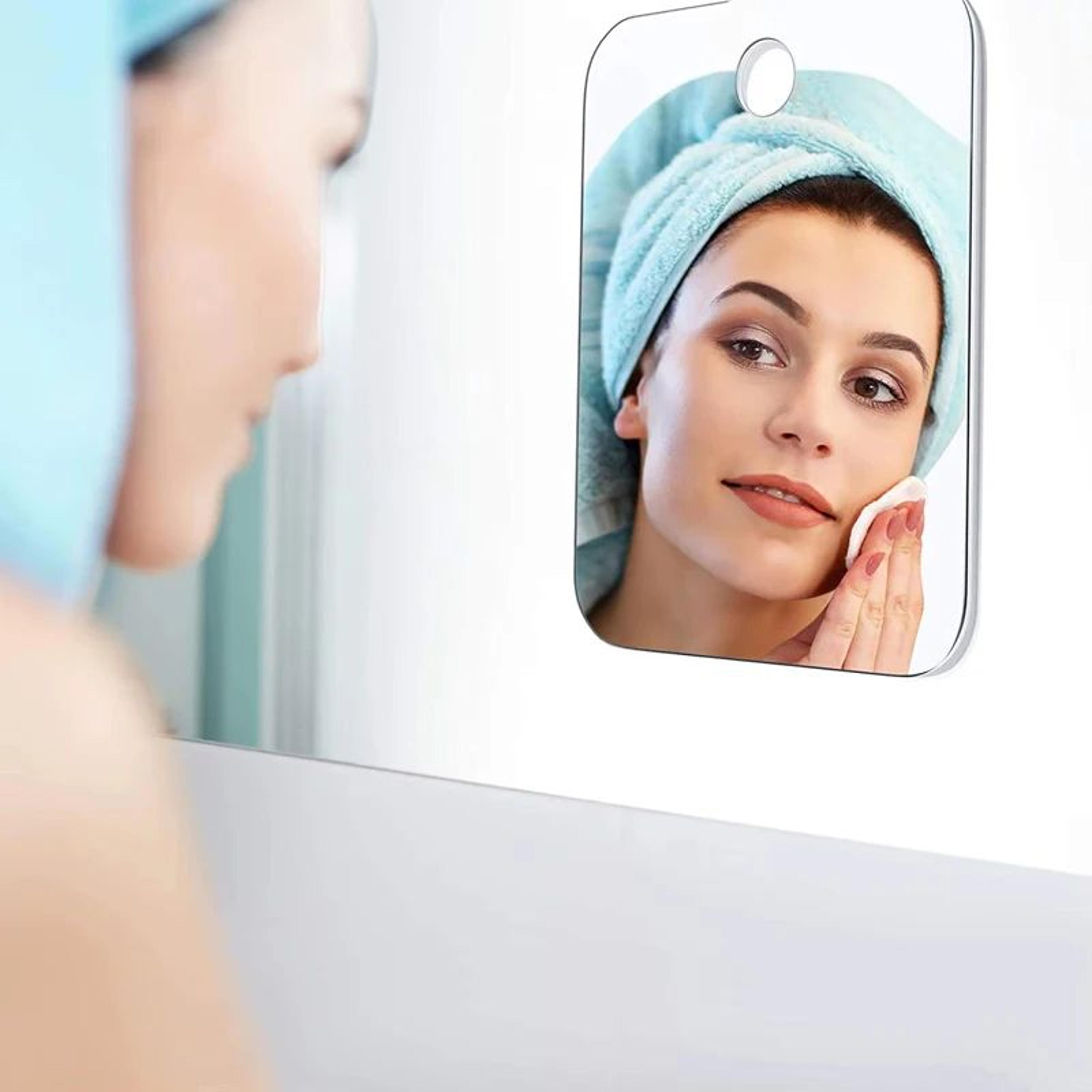Portable Acrylic Shower Mirror  Suction Cup Shaving  Makeup Mirror For Bathroom Travel Men  Women 1