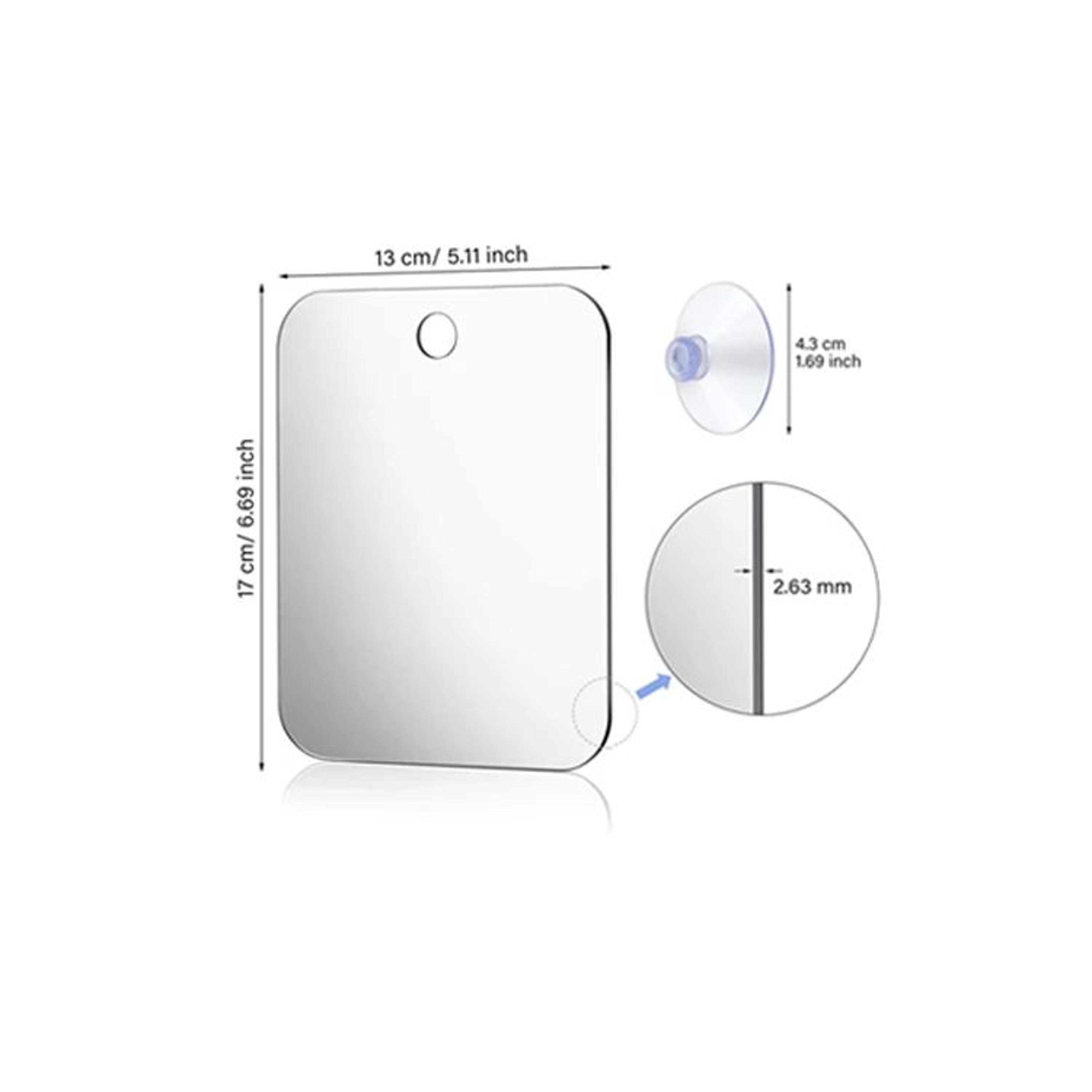 Portable Acrylic Shower Mirror  Suction Cup Shaving  Makeup Mirror For Bathroom Travel Men  Women 6