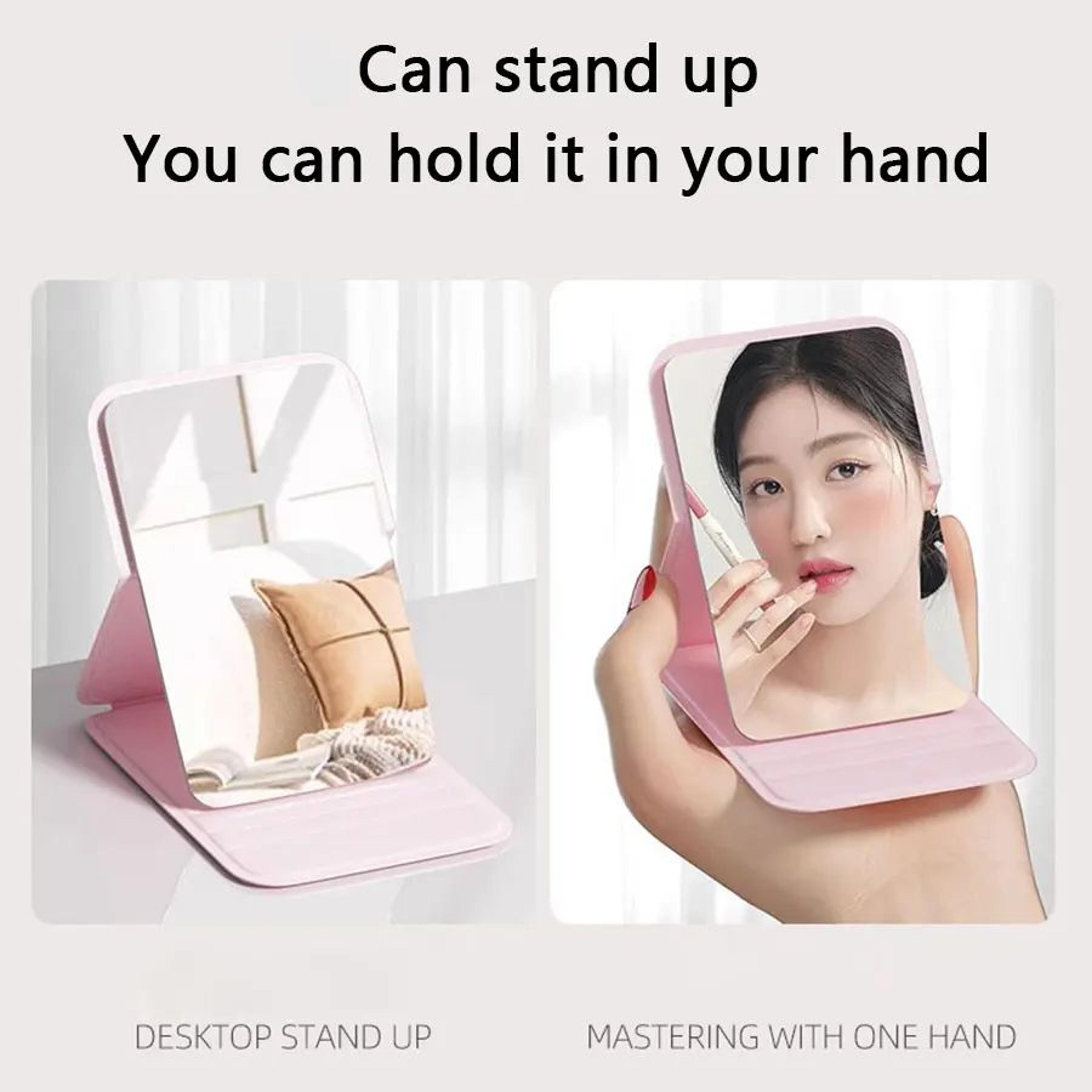 Portable Folding Makeup Mirror  Compact Desktop Vanity Mirror For Travel Dorm Home Women  Men Daily 2