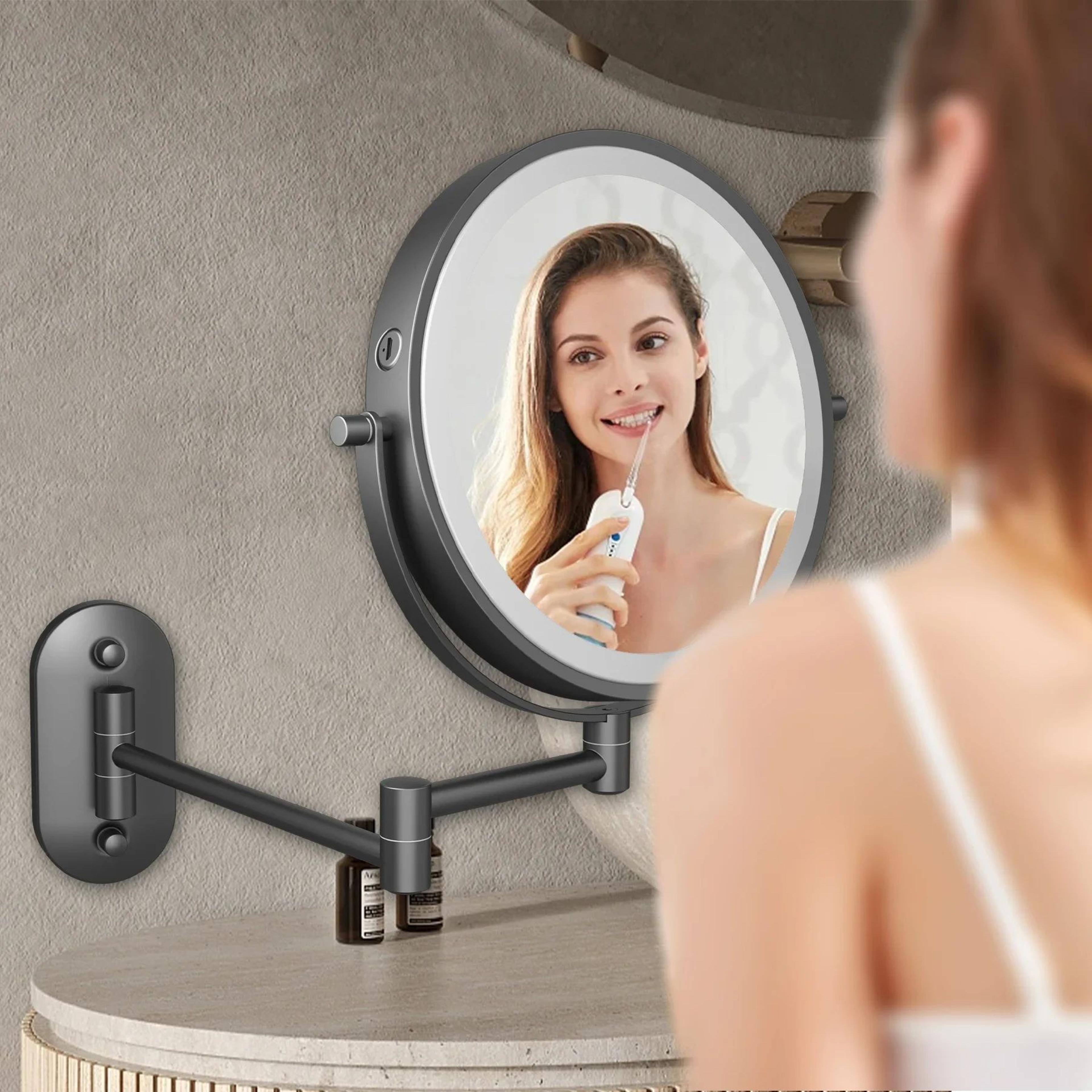 TUSHENGTU 8In Wall Mounted Makeup Mirror  10x Magnifying DoubleSided 360 Swivel Vanity Mirror For B 5