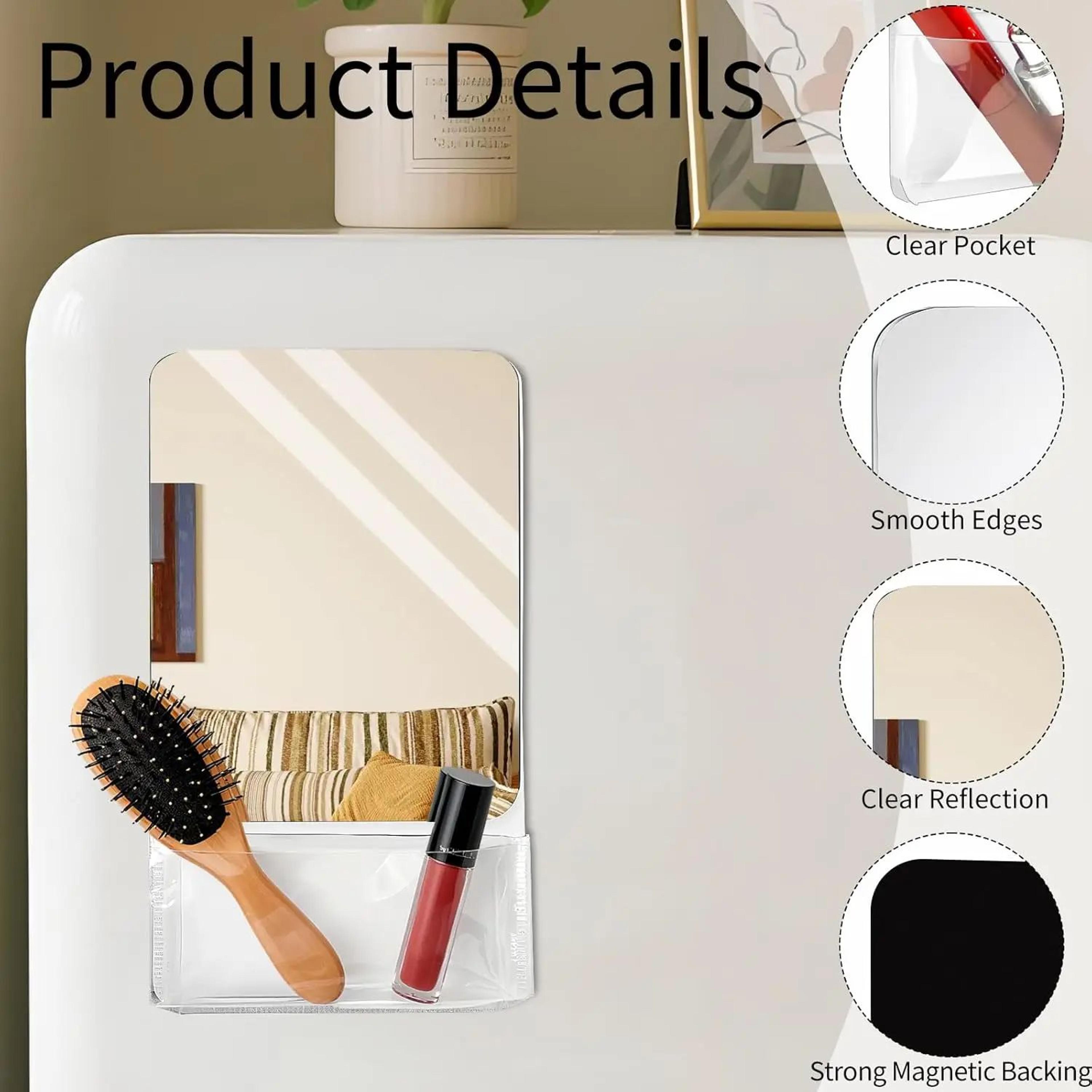Magnetic Locker Mirror With Storage  669 X 551 In Glass Mirror With Full Magnetic Back For Locker F 2