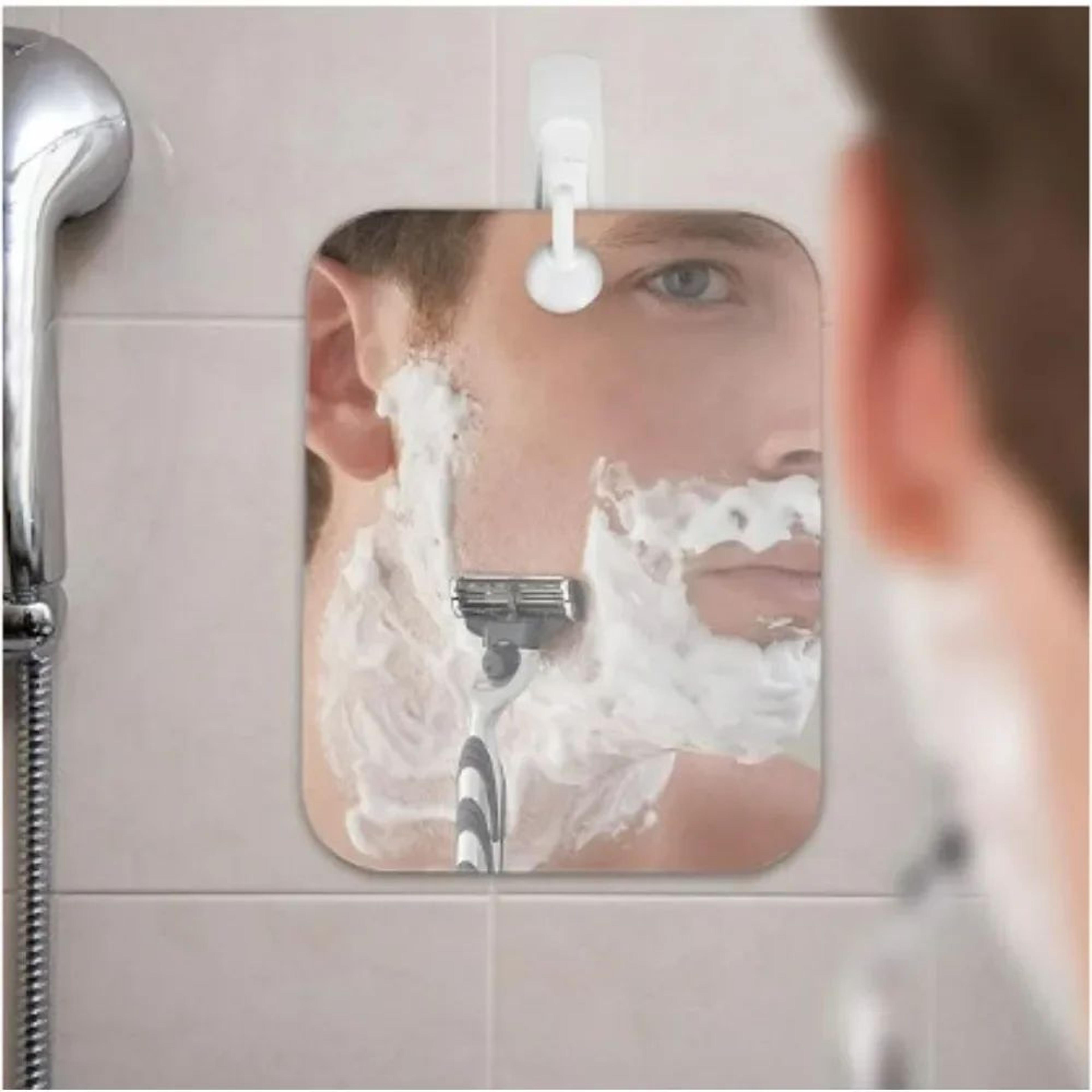 Portable Acrylic Shower Mirror  6 X 4 In Wall Suction Shaving Makeup Mirror For Bathroom Gym Travel 3
