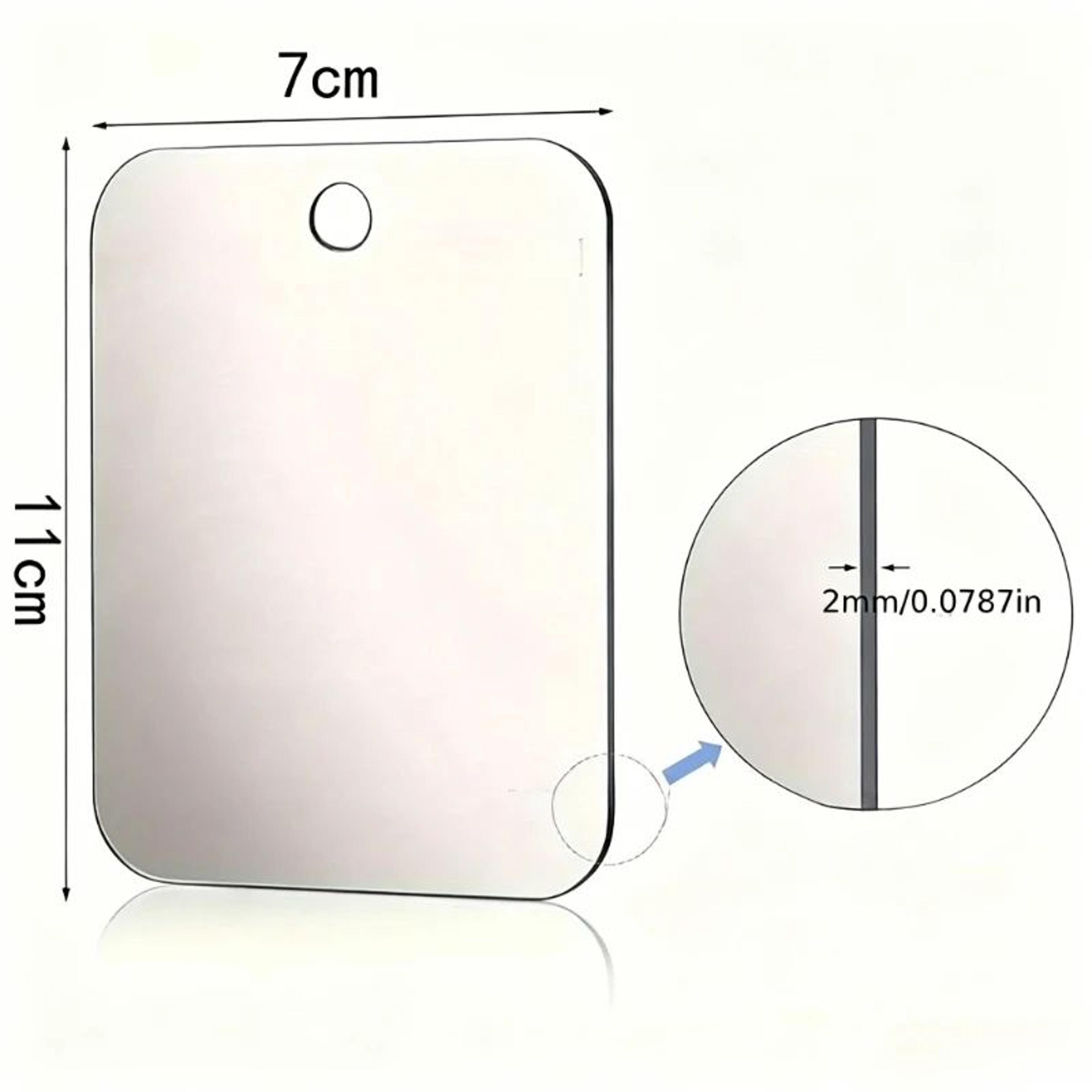 Portable Acrylic Shower Mirror  6 X 4 In Wall Suction Shaving Makeup Mirror For Bathroom Gym Travel 6