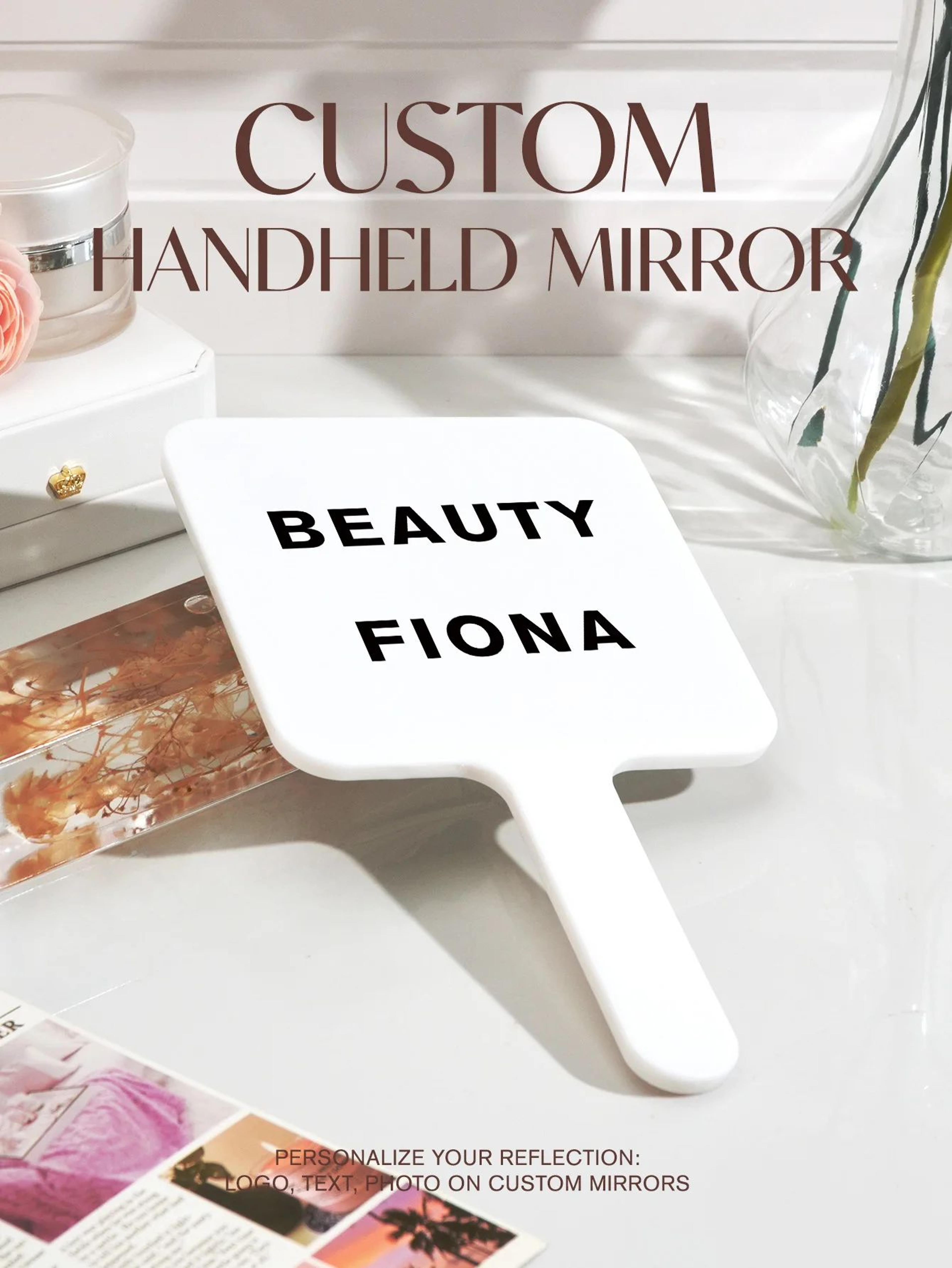 Personalized Handheld Makeup Mirror  Custom Text Photo Or Logo Compact Mirror For Travel Office Dai 4