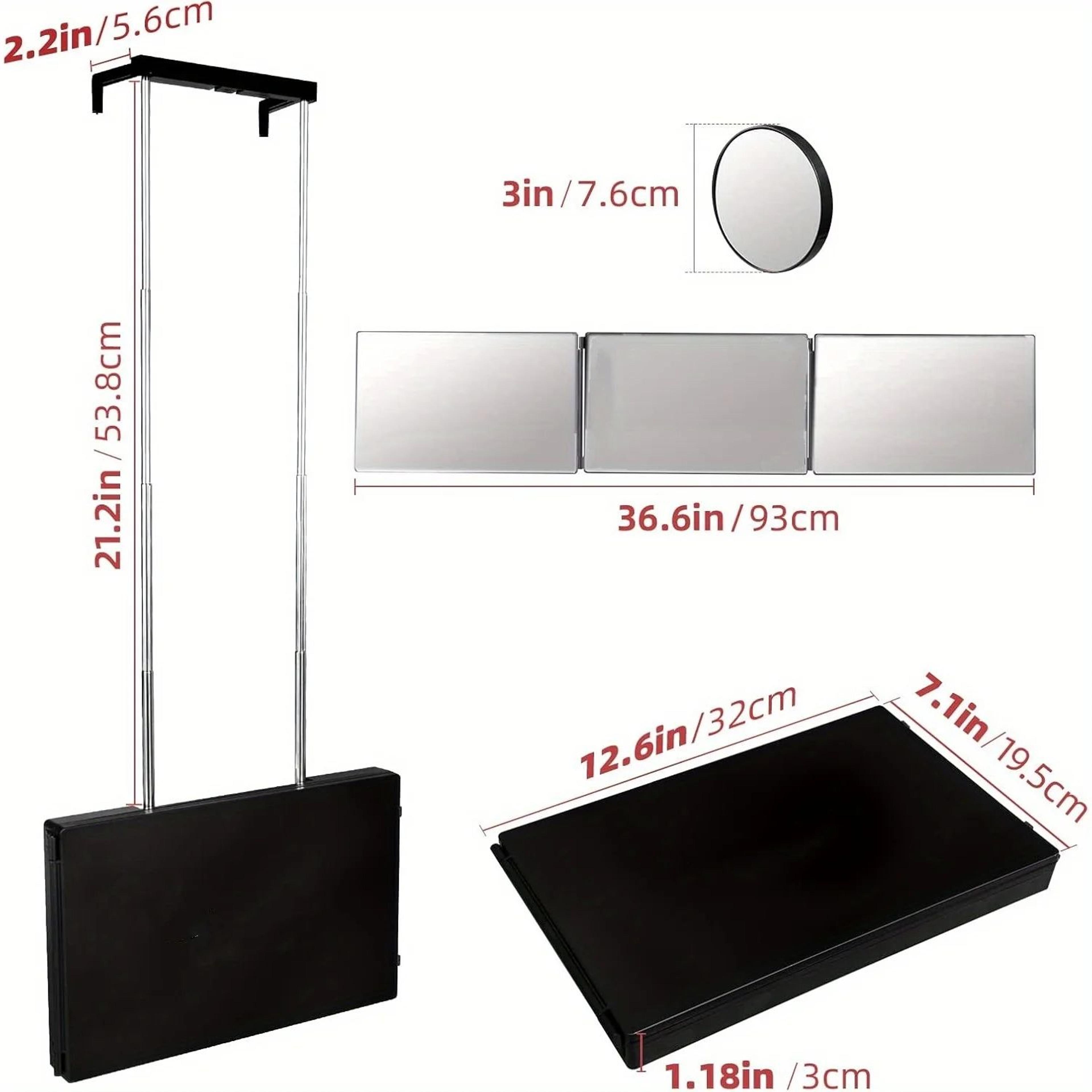 360 Trifold Self Haircut Mirror  Adjustable 3 Way Barber Mirror For Hair Cutting Braiding Shaving   7