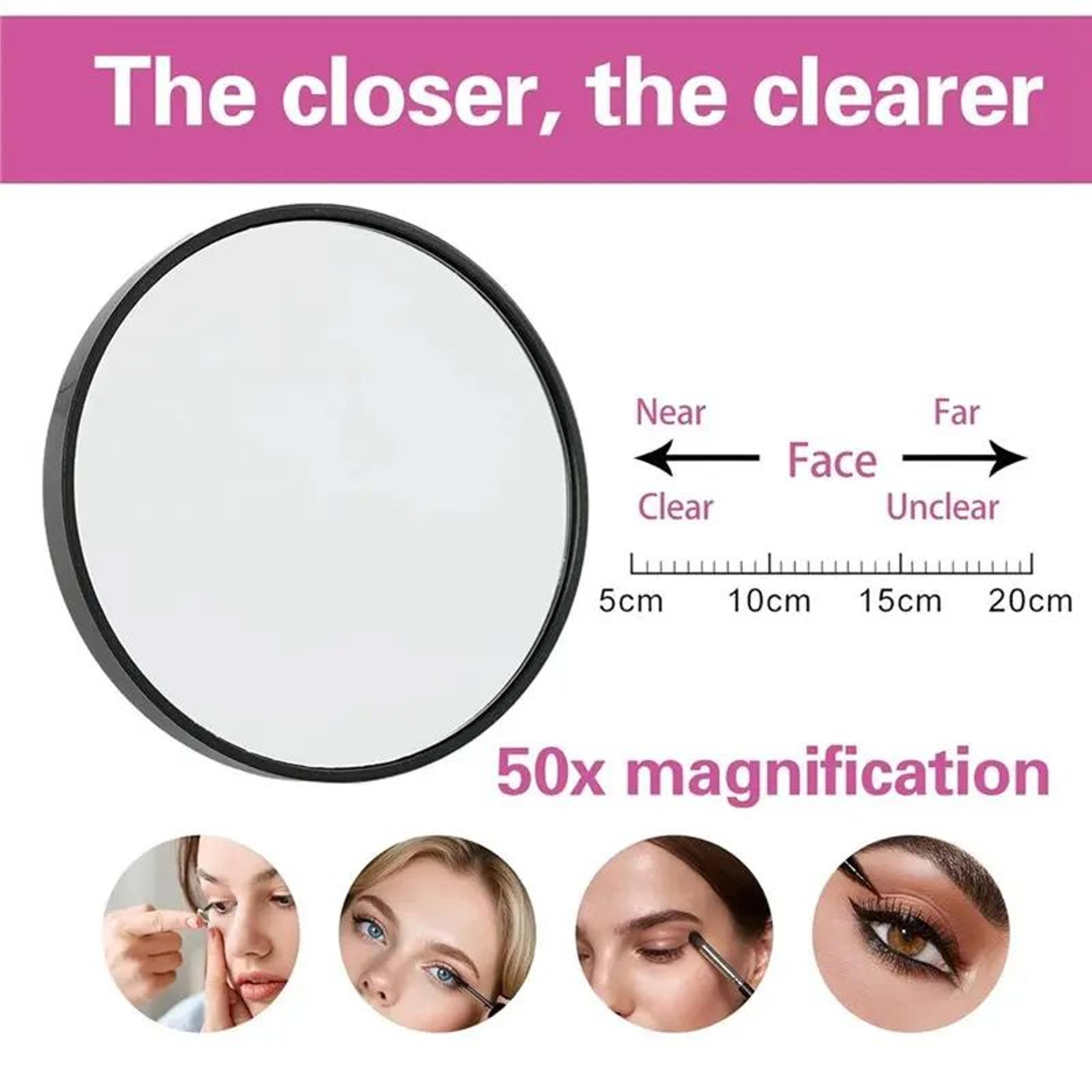 50X Magnifying Travel Makeup Mirror  339 In Suction Cup Skincare Grooming Mirror With Precision Twe 2