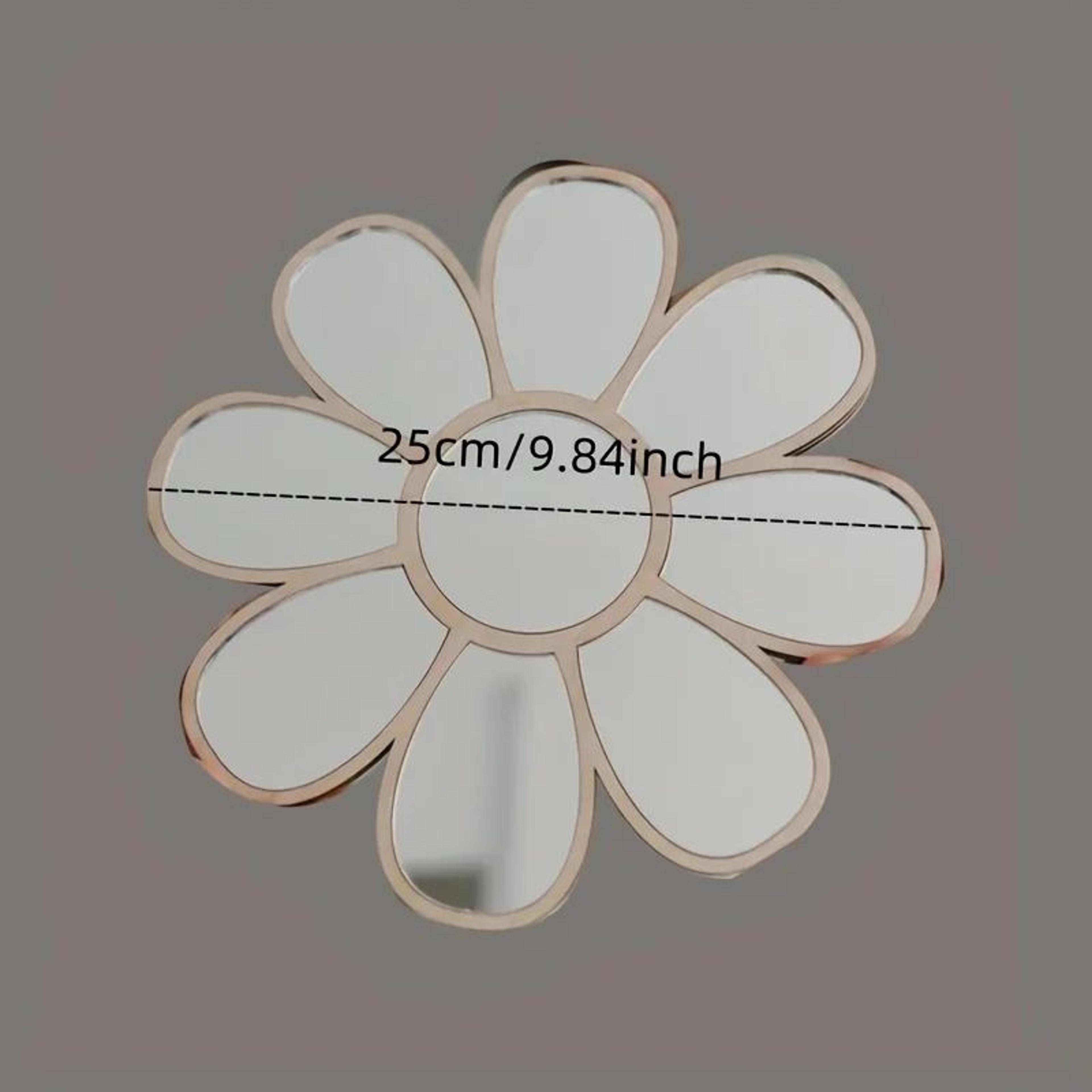 Nordic Daisy Wall Mirror  Decorative Flower Shaped Acrylic Mirror For Girls Bedroom NoDrill EasyHan 4