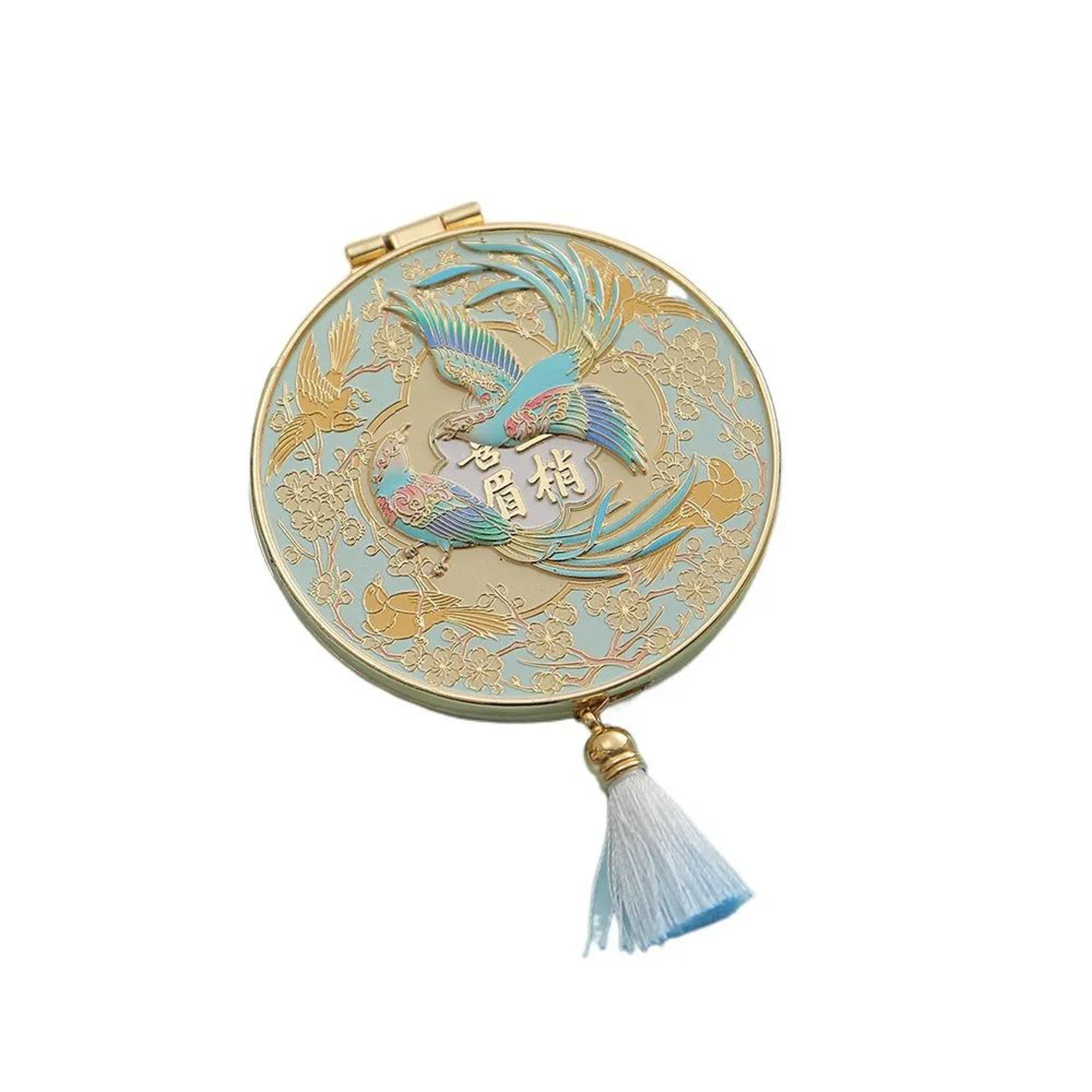 Vintage Metal Folding Makeup Mirror  Portable 299 In Compact Handheld Cosmetic Mirror For Purse Tra 6