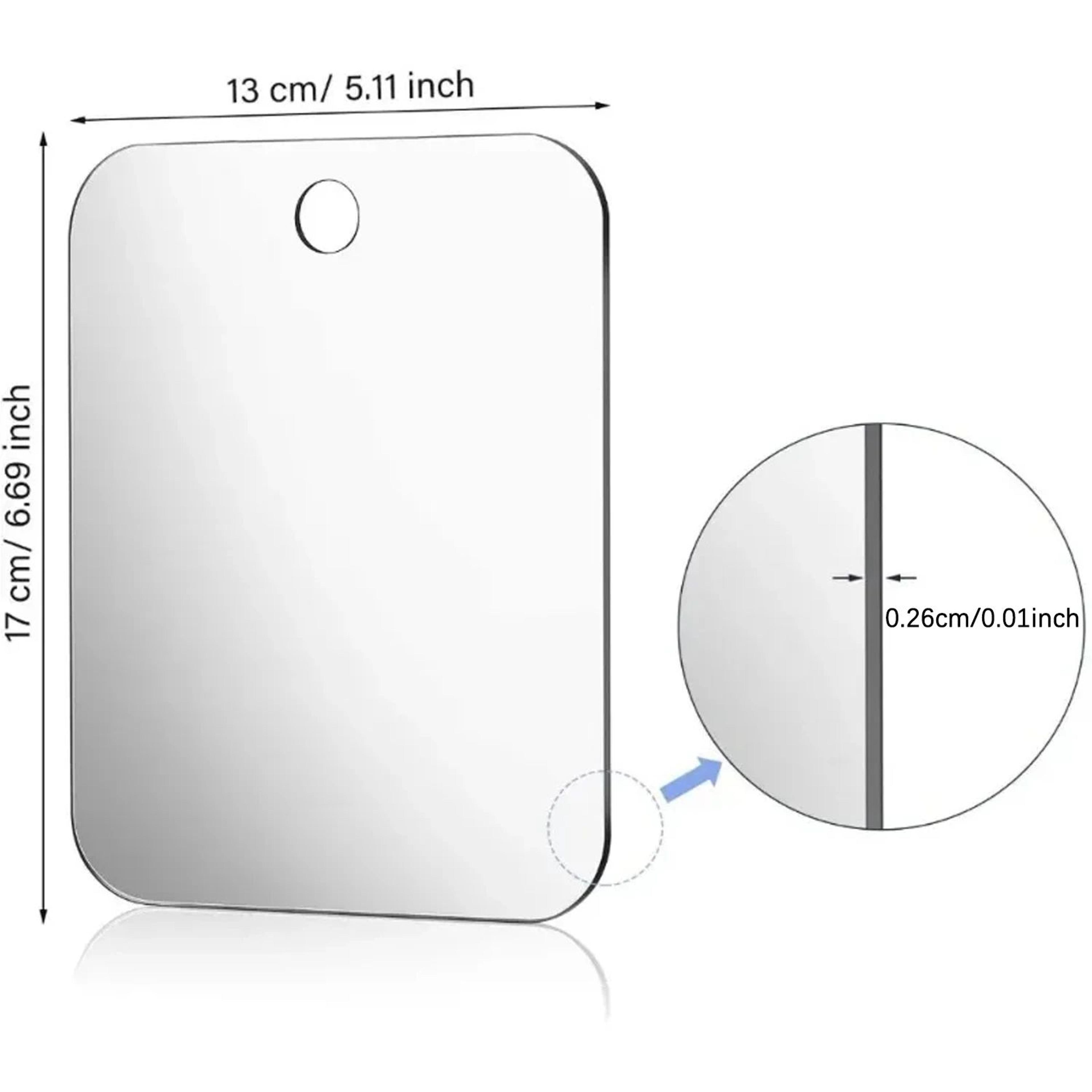 6 In Acrylic AntiFog Shower Mirror  Wall Suction Rectangle Shaving Makeup Mirror For Bathroom Trave 1