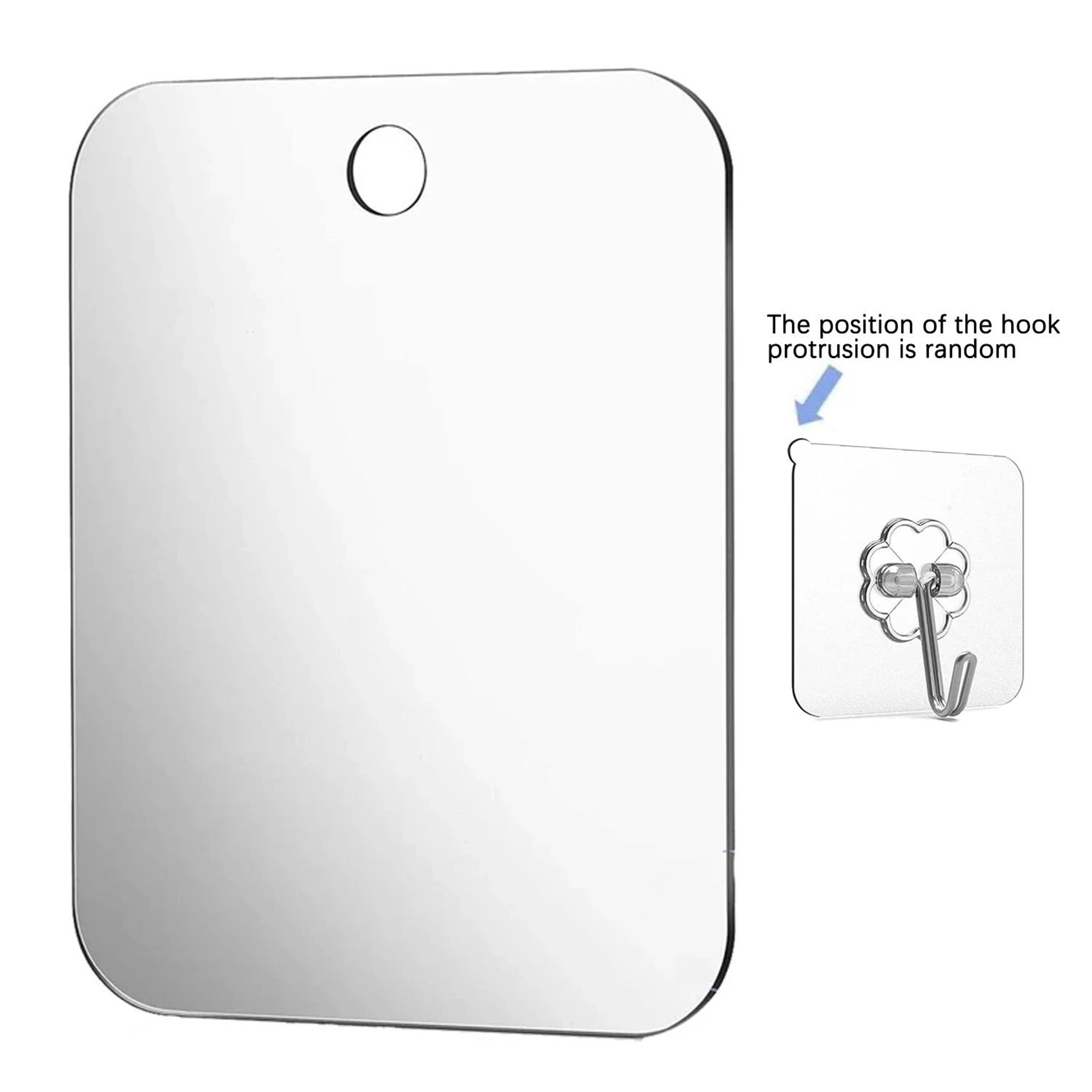 6 In Acrylic AntiFog Shower Mirror  Wall Suction Rectangle Shaving Makeup Mirror For Bathroom Trave 6