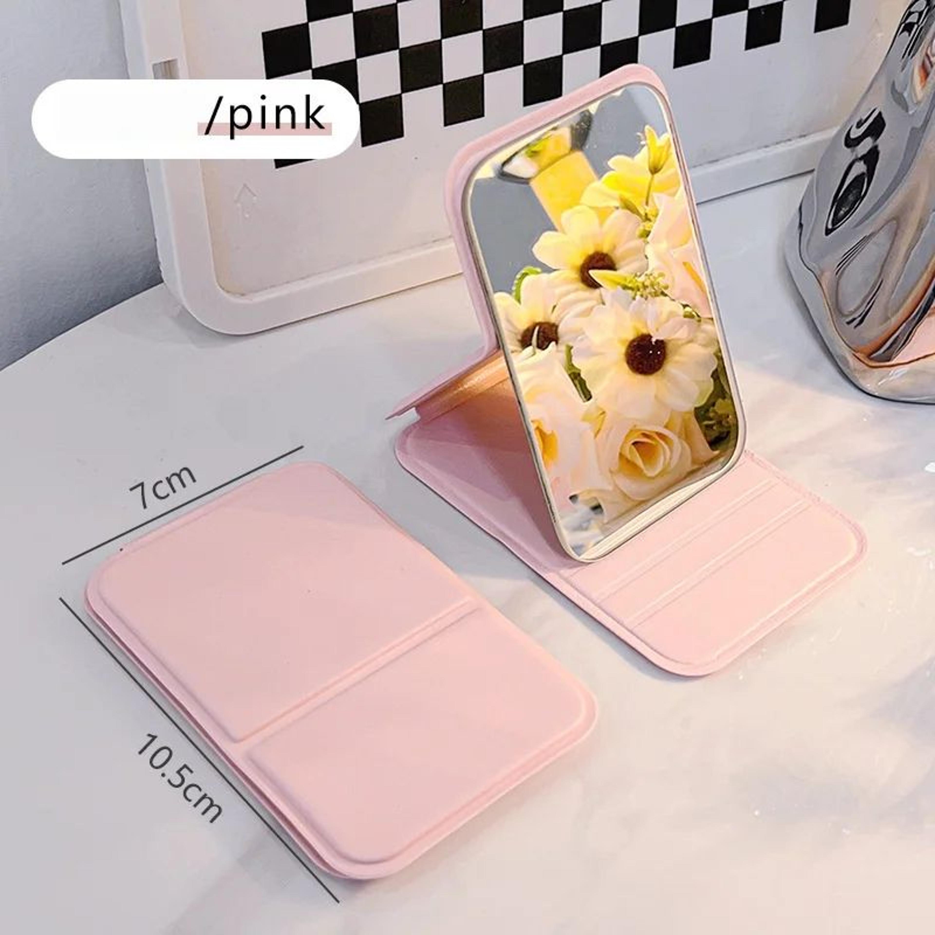 Portable Folding Makeup Mirror  HD Mini Desktop Stand Vanity Mirror For Girls Travel Purse And Ever 2