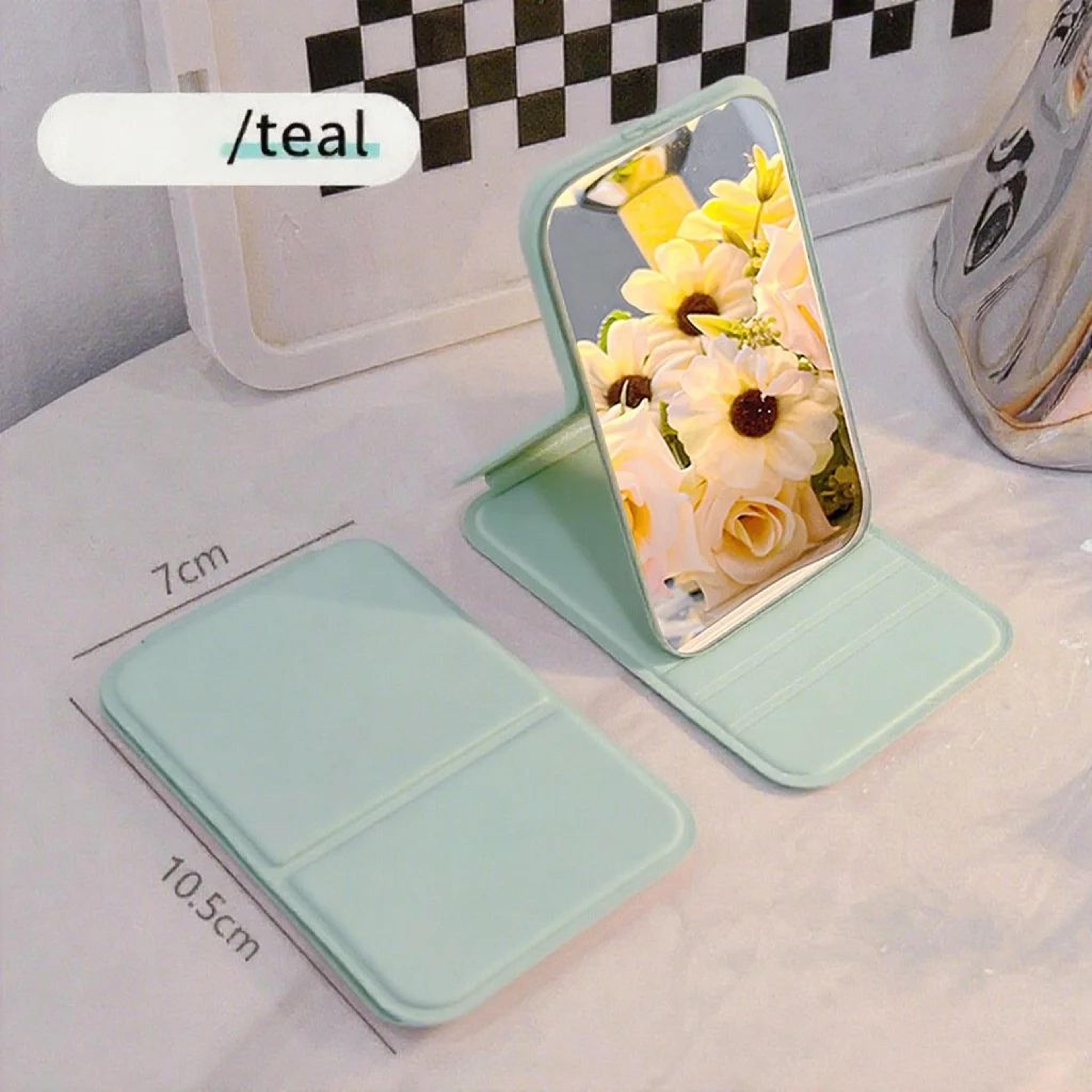 Portable Folding Makeup Mirror  HD Mini Desktop Stand Vanity Mirror For Girls Travel Purse And Ever 4