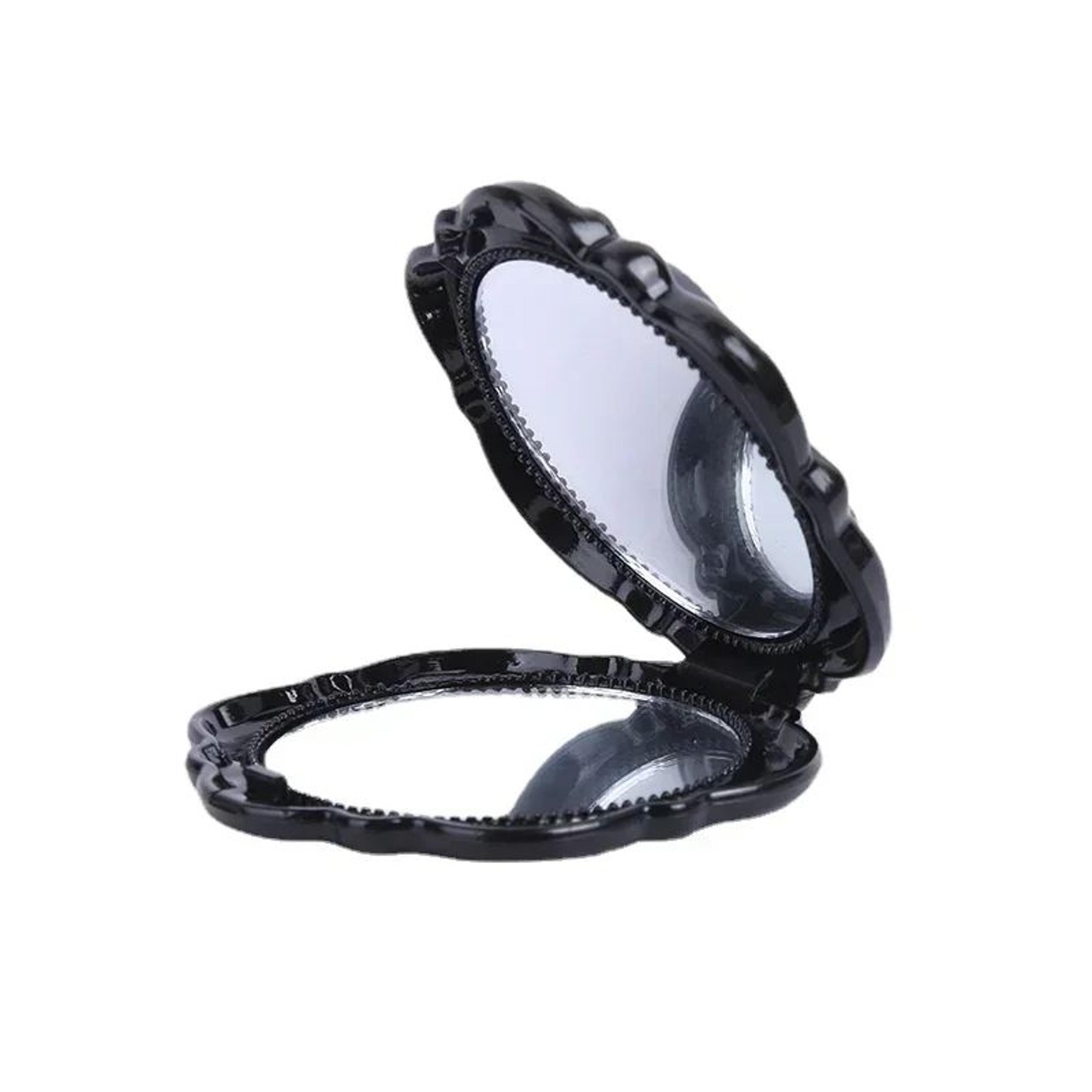 Retro Rose Pocket Makeup Mirror  Double Sided Compact Folding Cosmetic Mirror For Travel Purse Hand 3