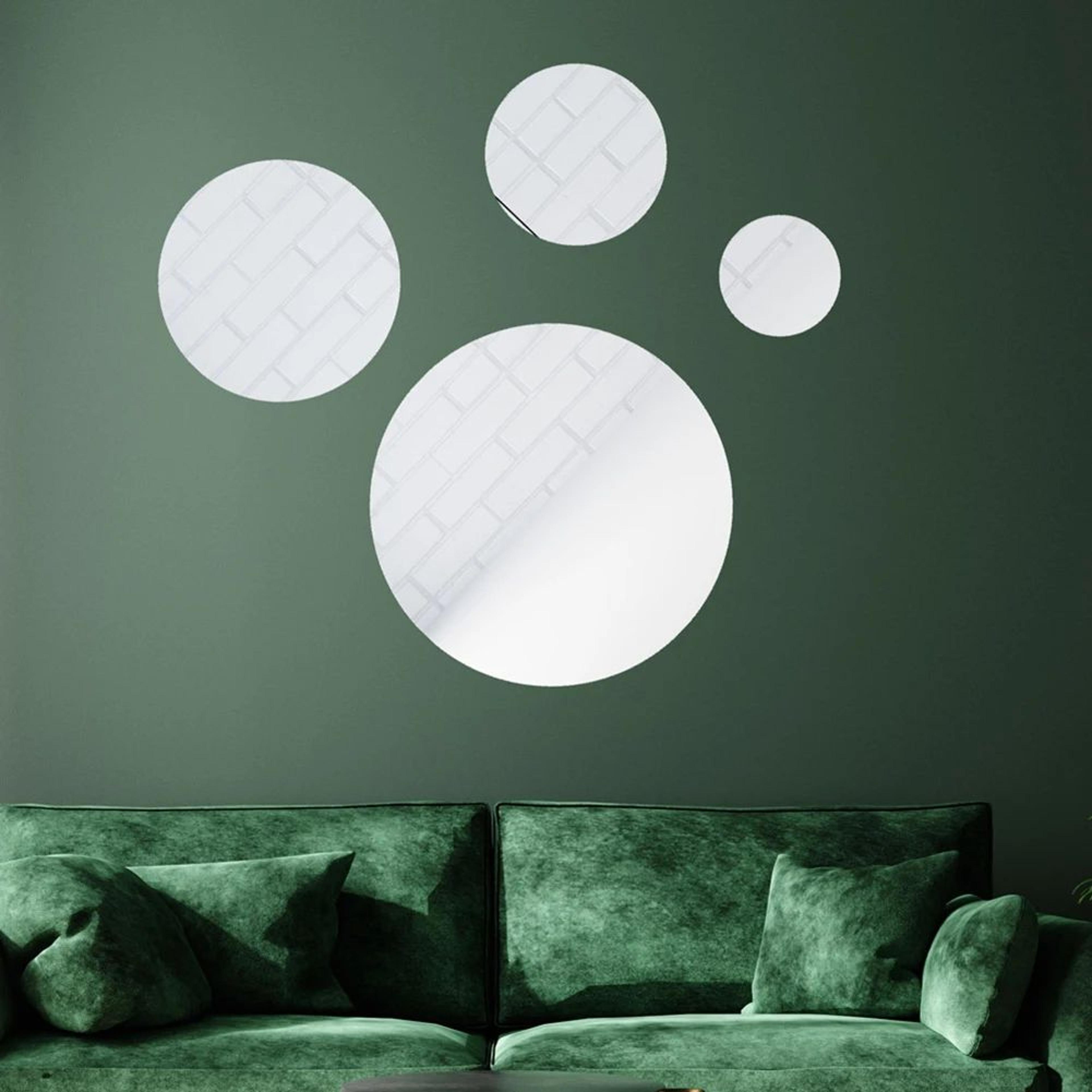 Round Acrylic Mirror Wall Stickers  SelfAdhesive 3D Decorative Mirror Decals For Bathroom Bedroom L 1