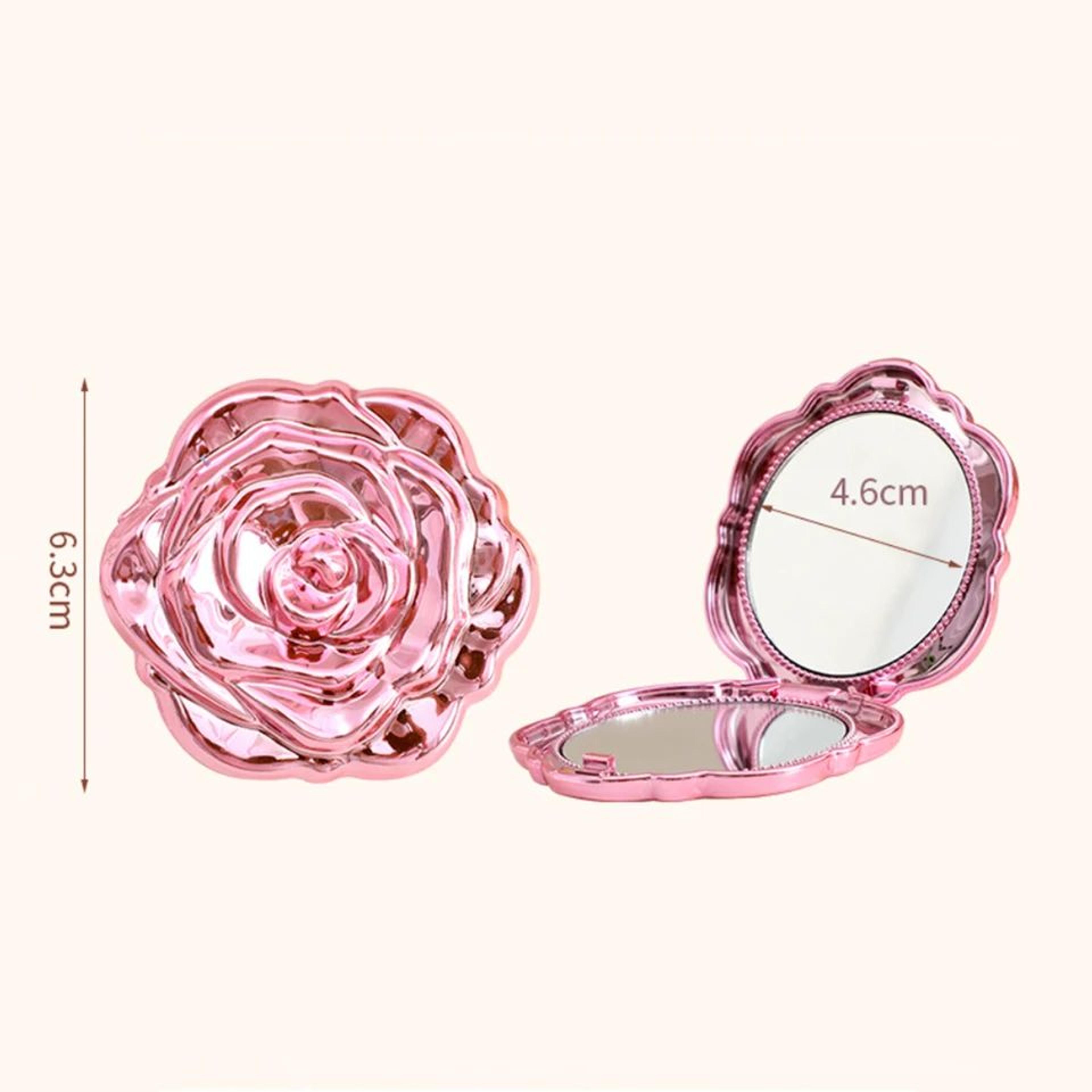 Rose Double Sided Makeup Mirror  248 In Foldable Compact Pocket Mirror For Handbag Travel Beauty To 4