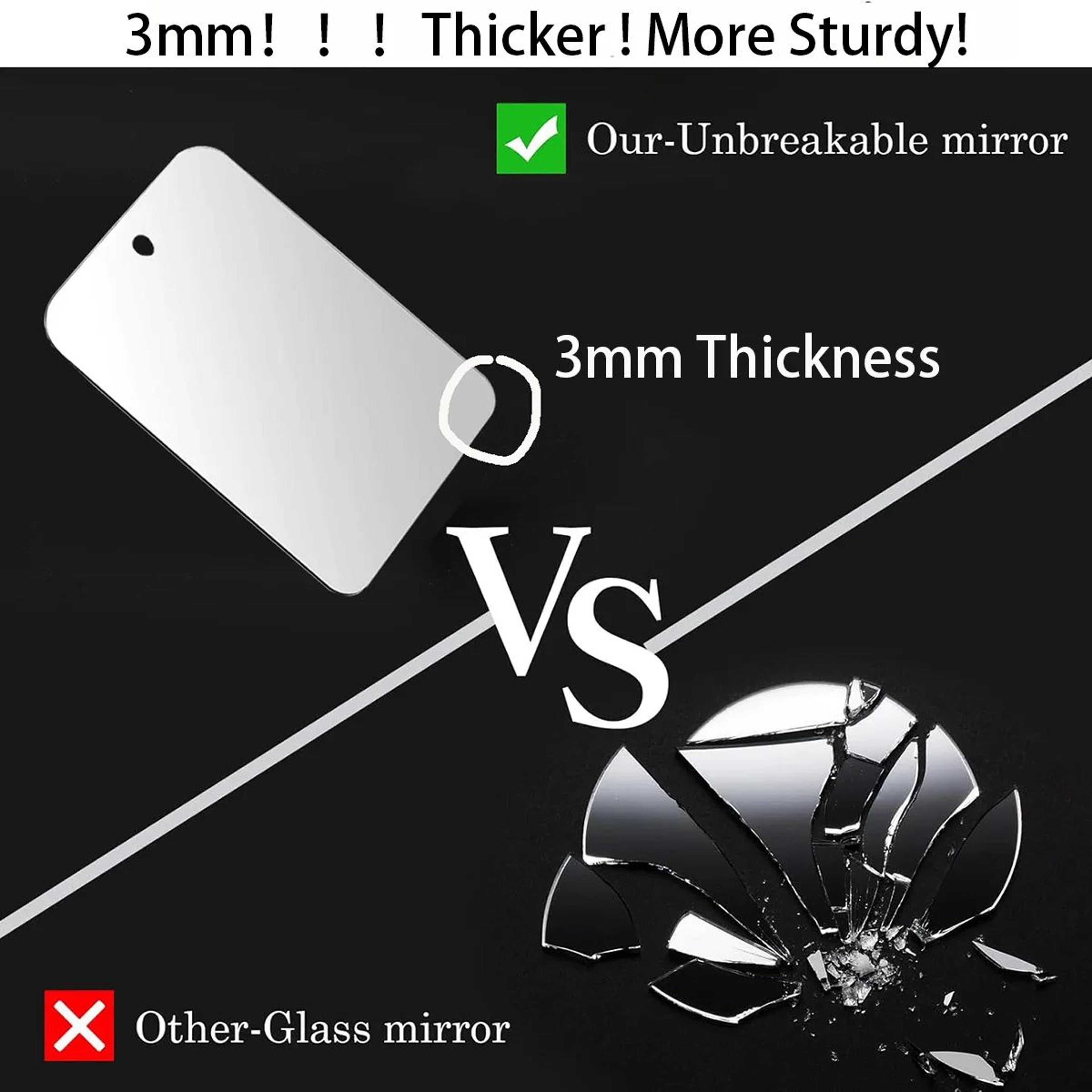 2pcs 2in Acrylic Mirror  3mm Thick Unbreakable StickOn Shower Mirror For Shaving Makeup Bathroom  T 3