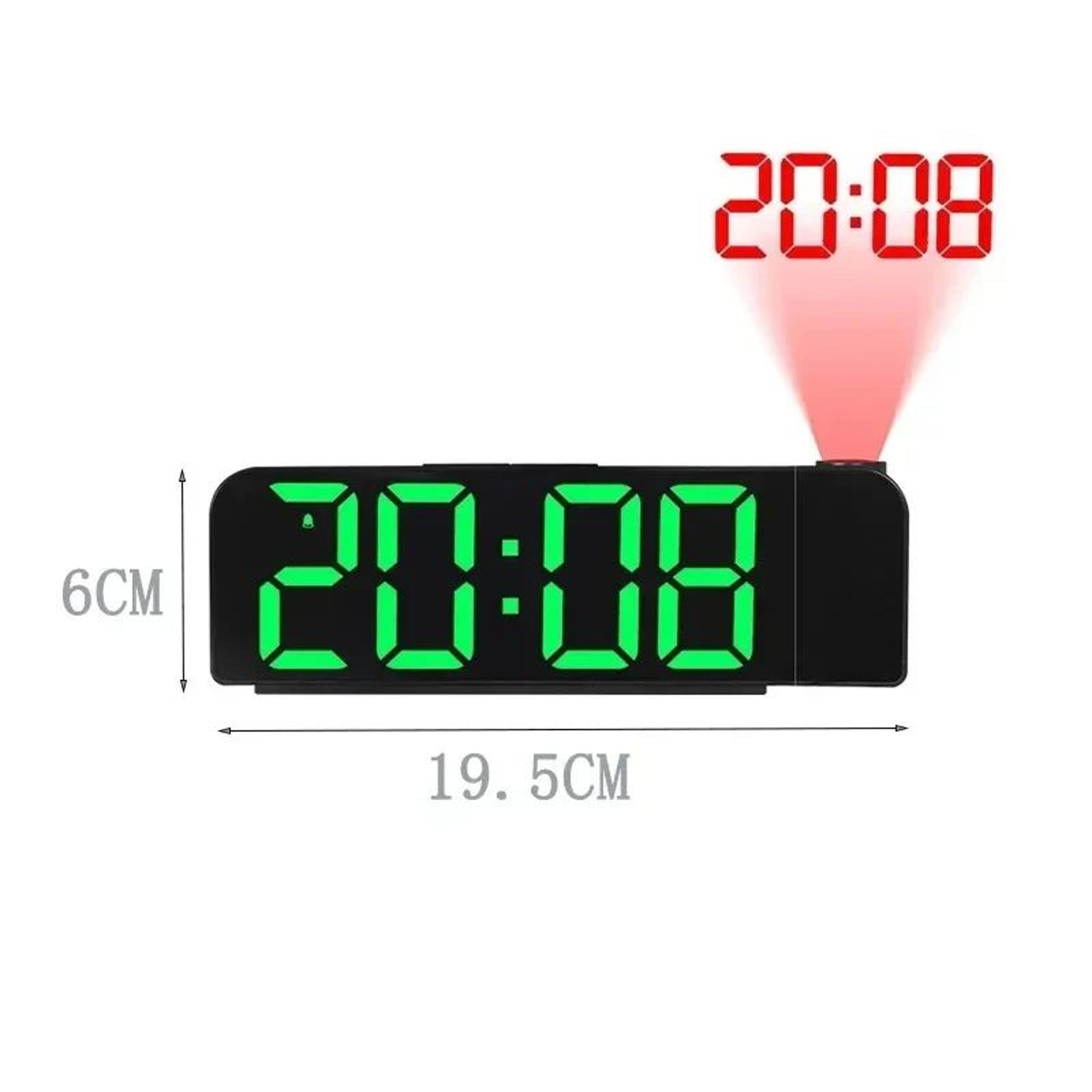 USB Projection Alarm Clock  LED Digital Clock With Temperature Date Night Mode Memory 12H 24H Displ 2
