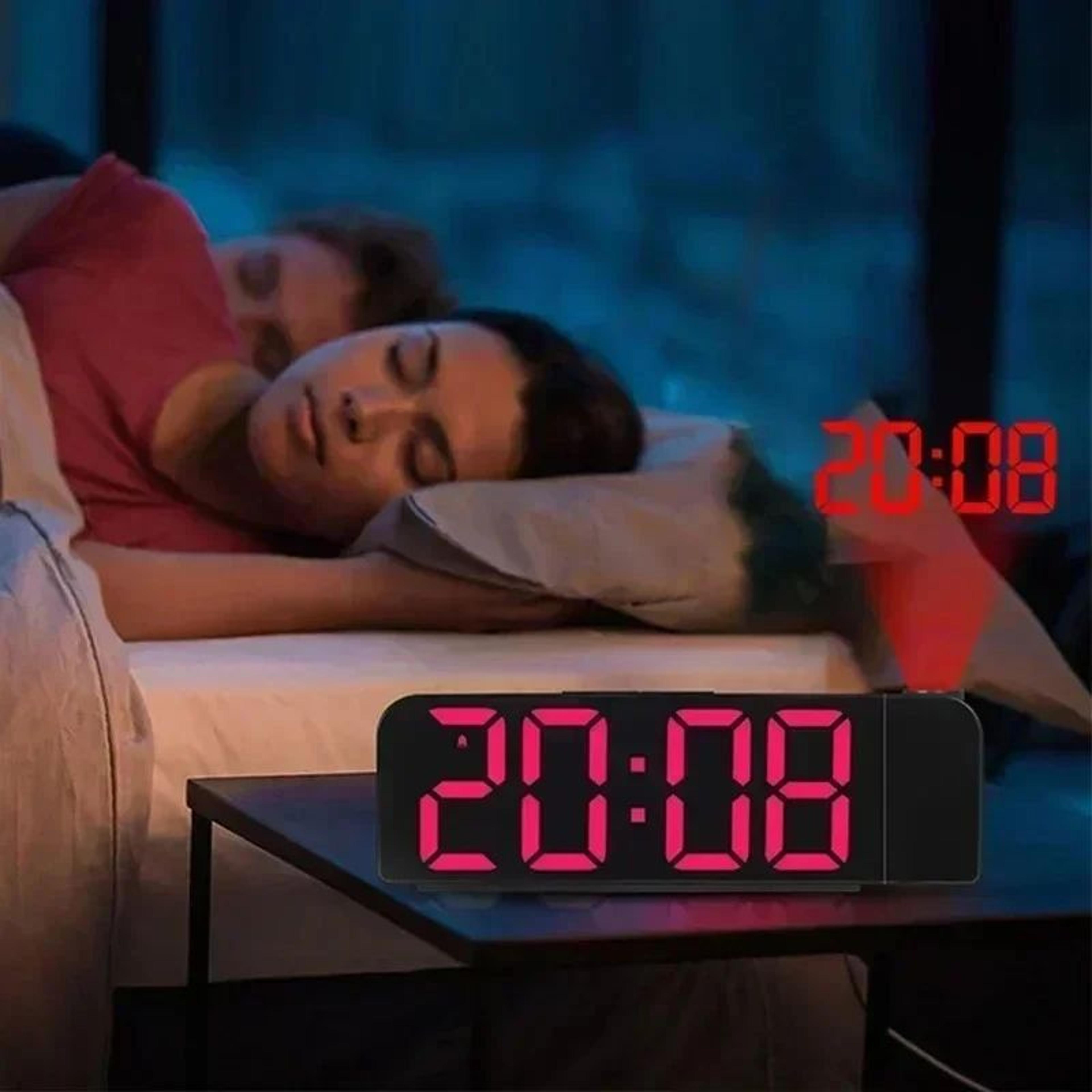 USB Projection Alarm Clock  LED Digital Clock With Temperature Date Night Mode Memory 12H 24H Displ 3