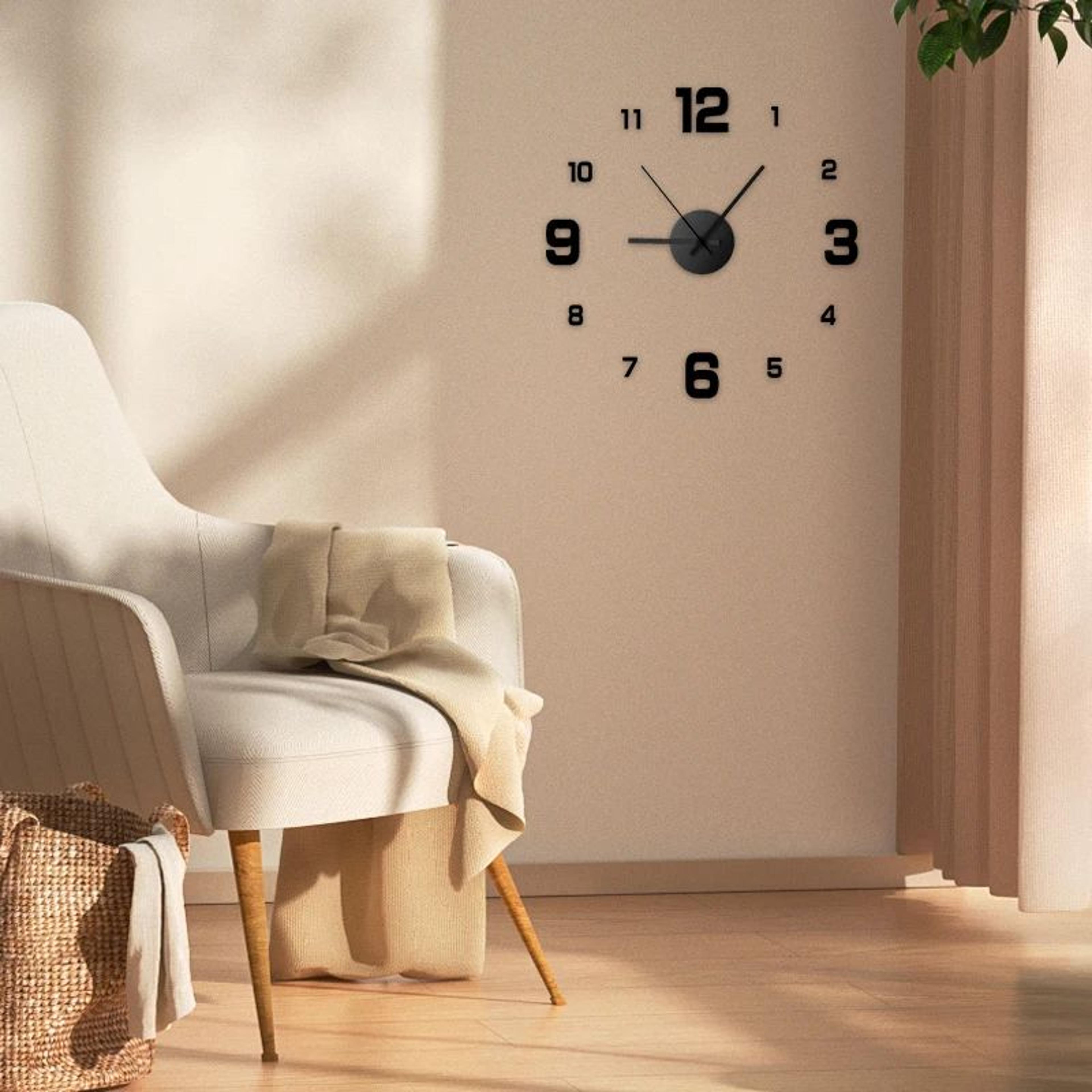 Creative Frameless DIY Wall Clock  Silent 3D Acrylic Wall Decal For Living Room Bedroom Office  Hom 1