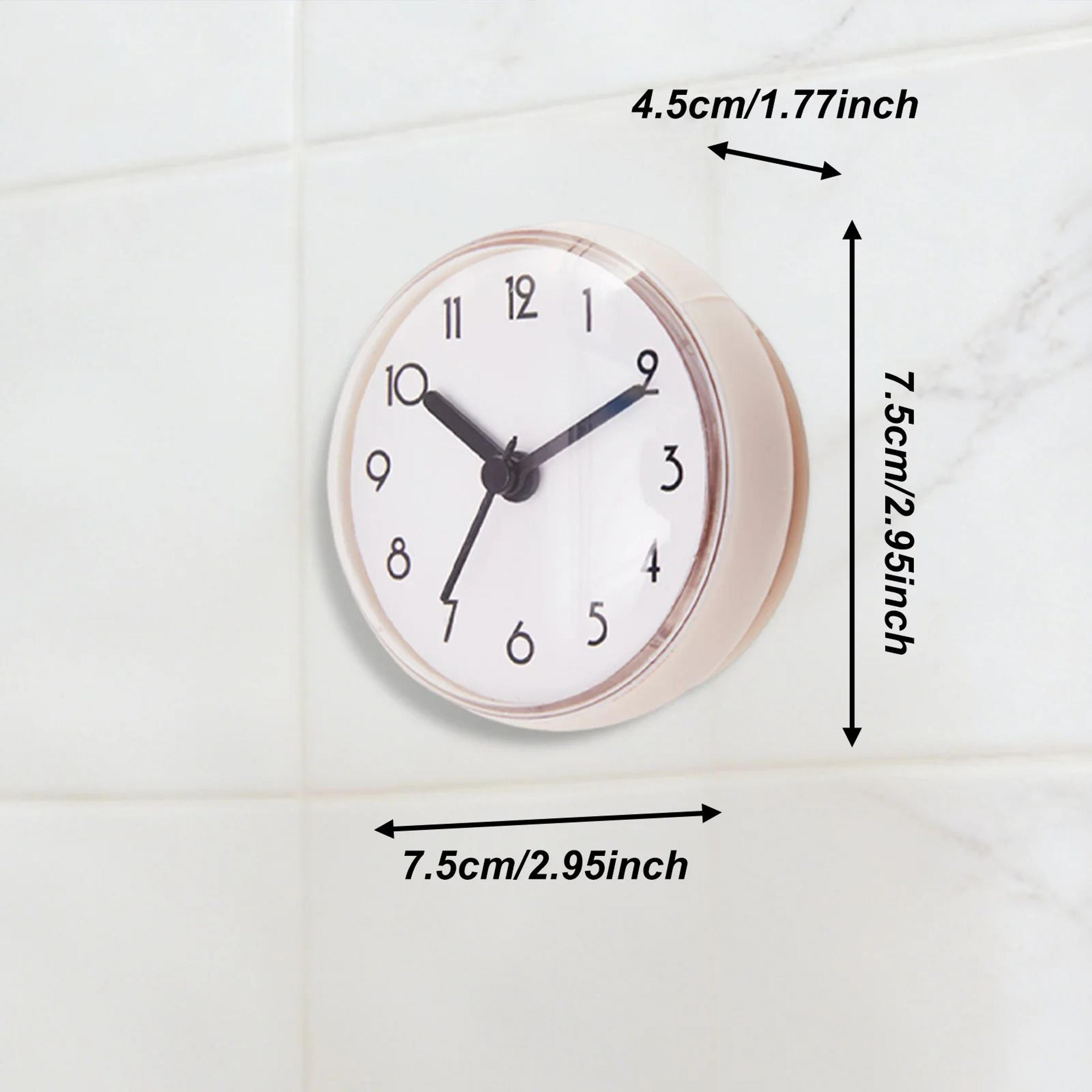 Waterproof Bathroom Shower Clock  295 In Compact Suction Cup Wall Clock For Mirror Kitchen Pool  Re 5