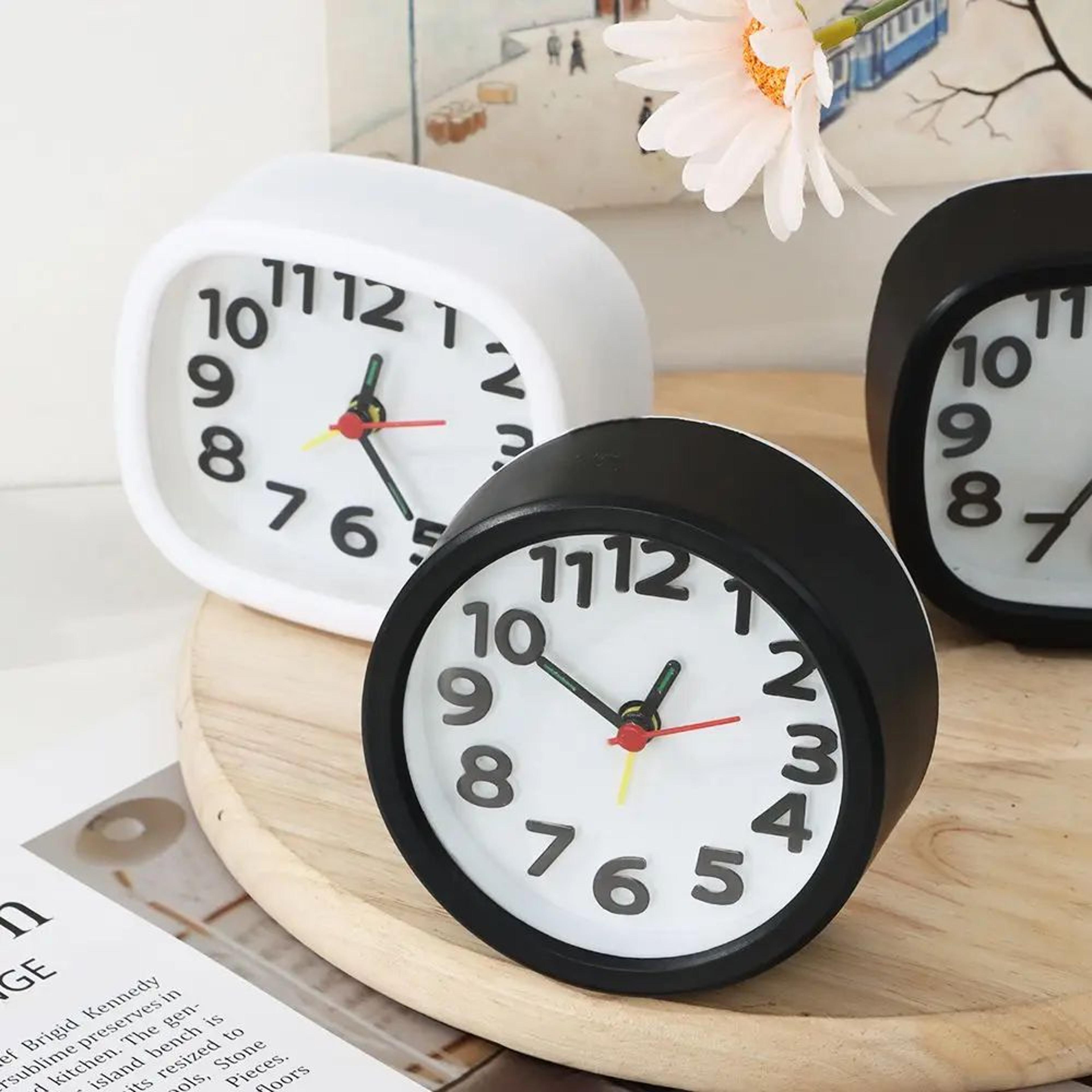 Quiet Quartz Bedside Alarm Clock  Compact No Tick Number Clock For Bedroom Desk Shelf  Home Decor B 1