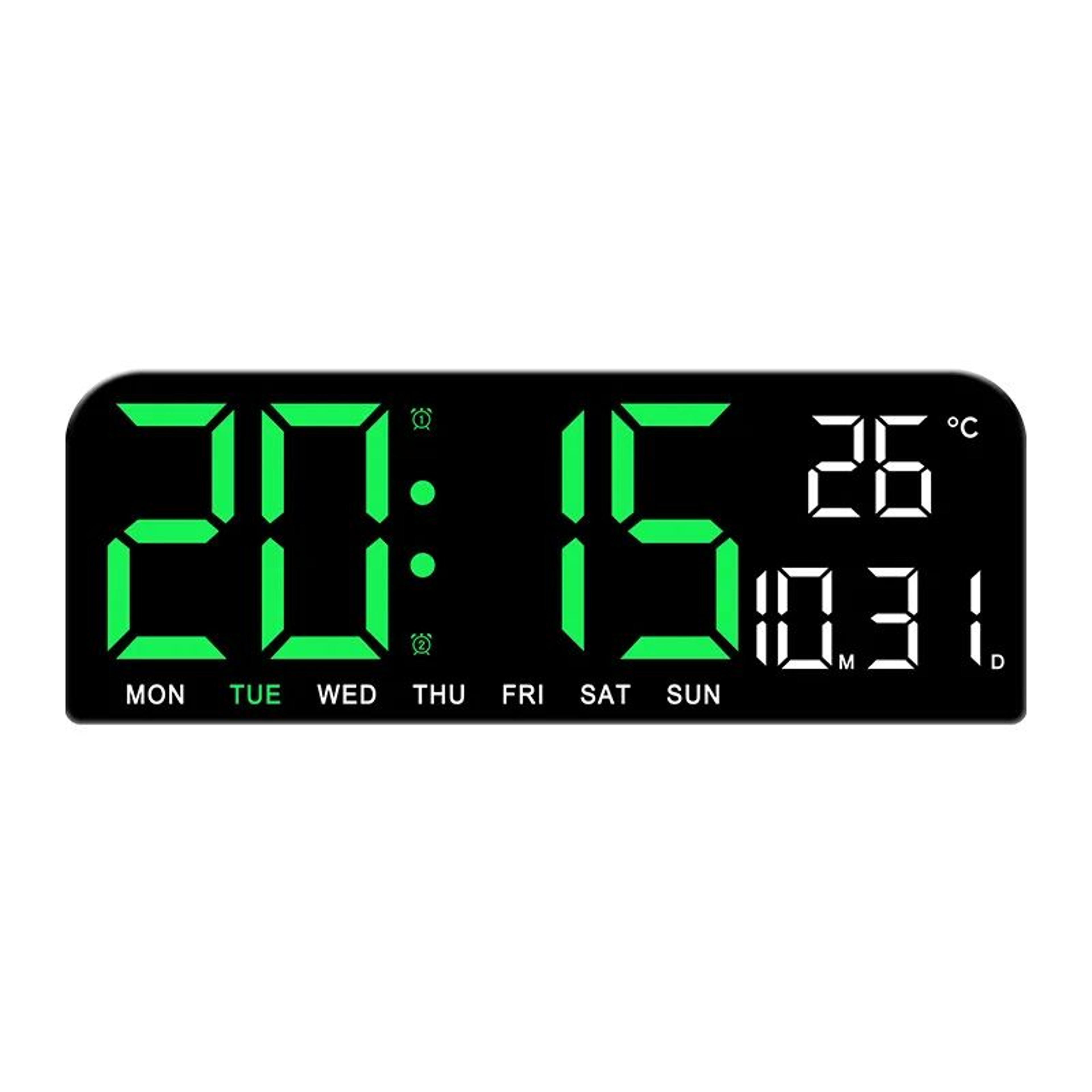 Large LED Digital Wall Clock  945 In Temperature Date Week Display Dual Alarm Countdown Clock With  7